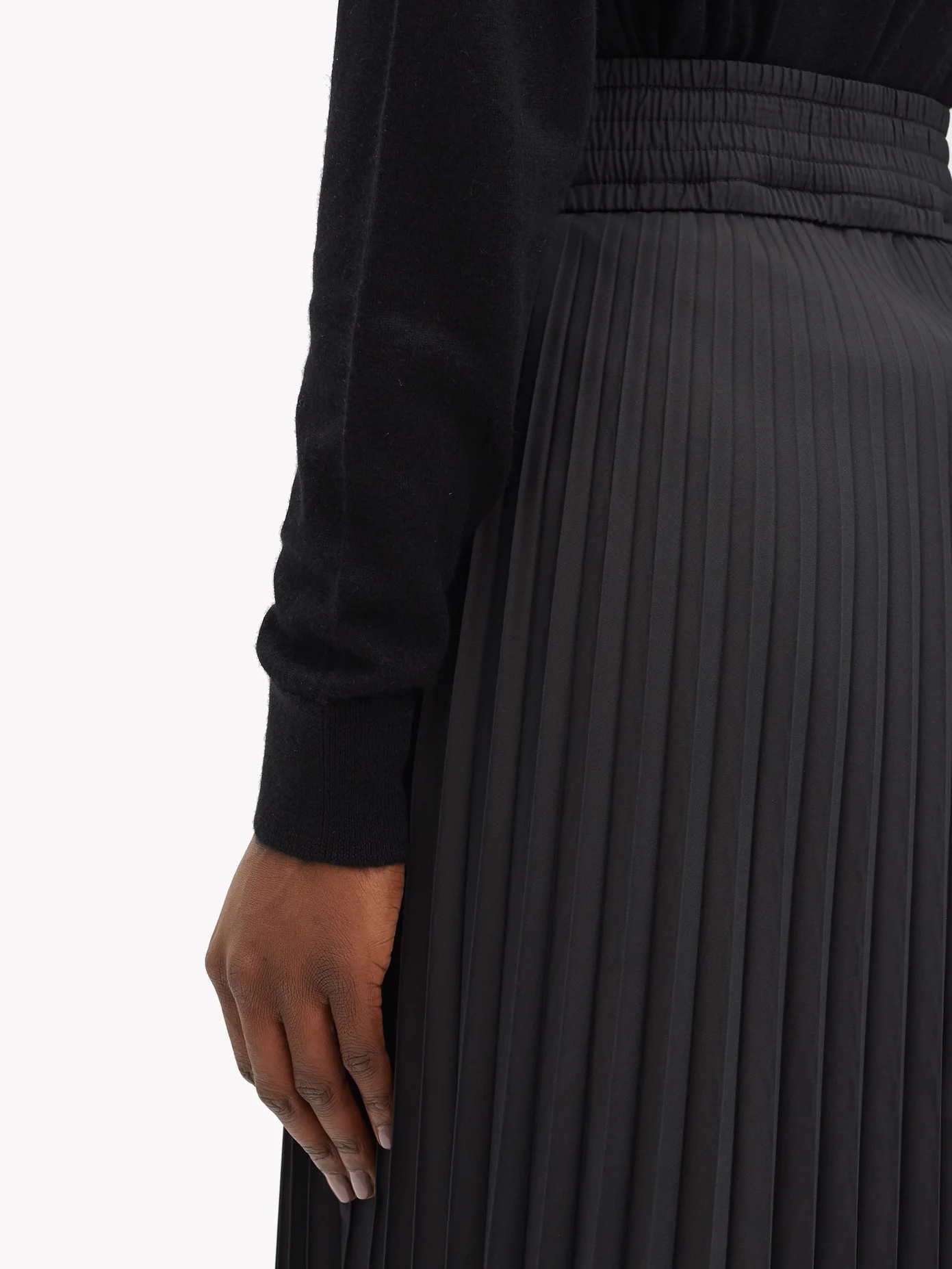 Pleated taffeta midi skirt - 4