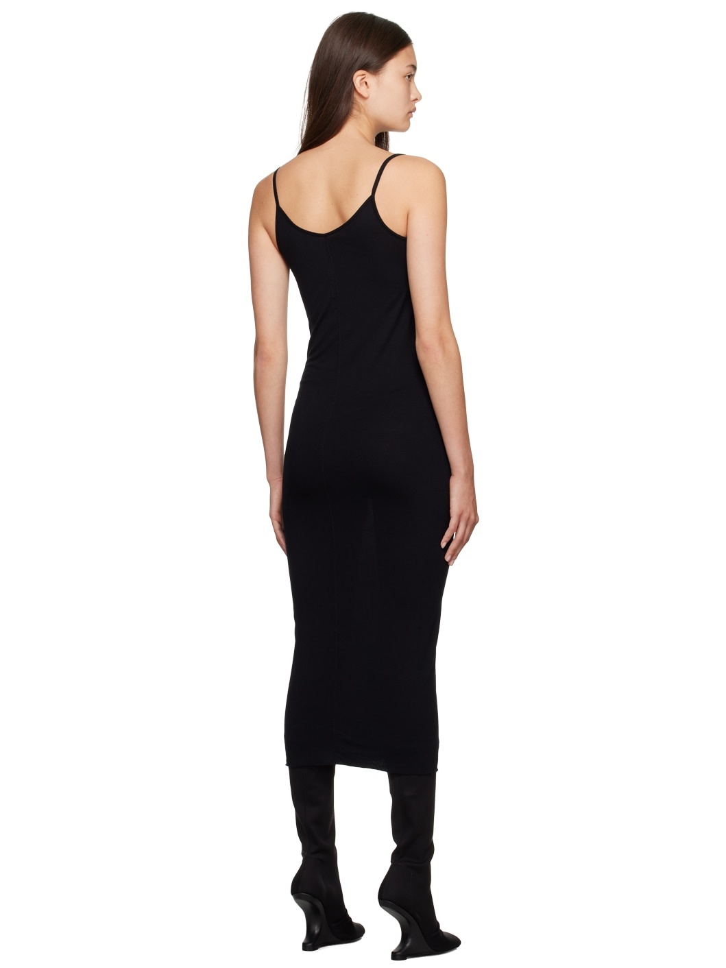 Black Scoop Midi Dress - 3