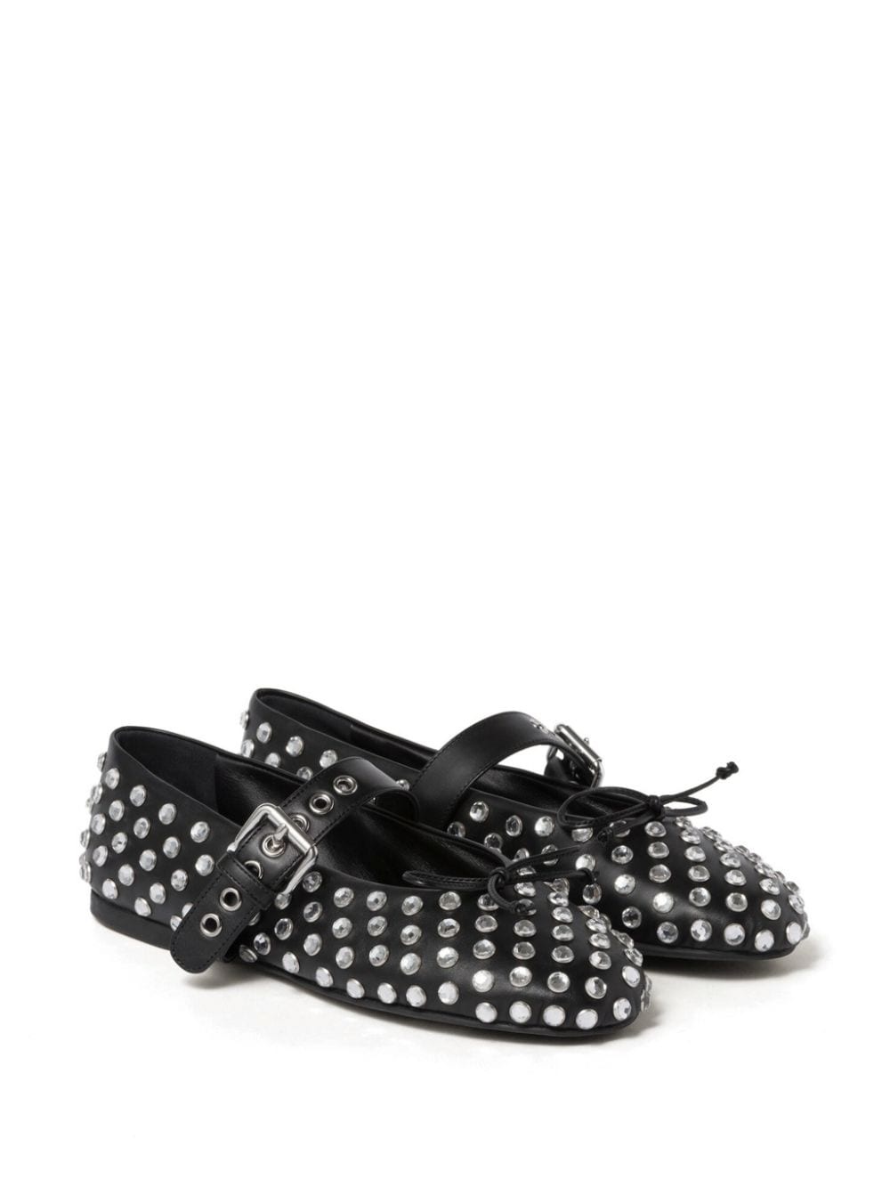 studded leather ballerina shoes - 2