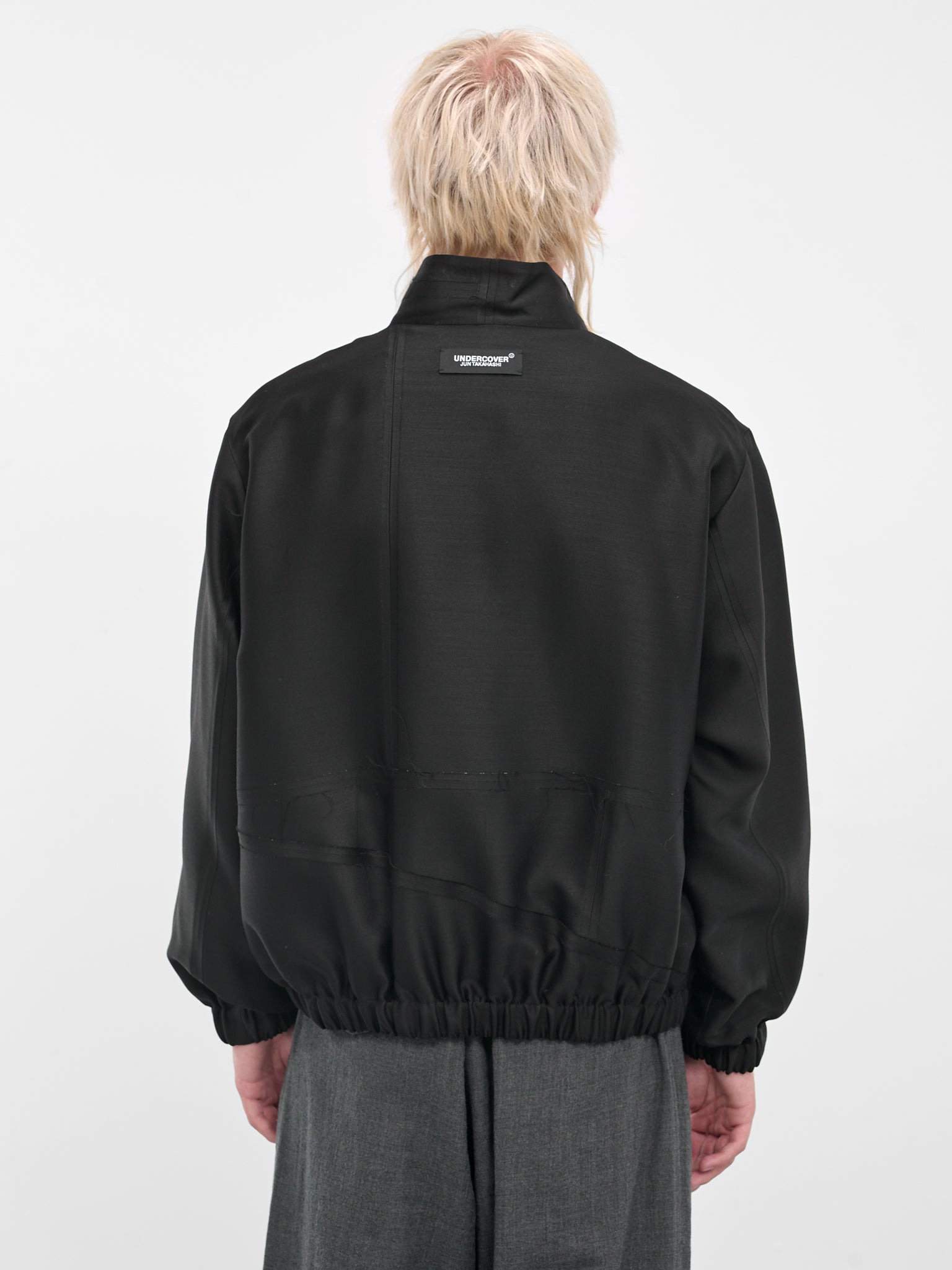 Black Deconstructed Zip Bomber Blouson - 3