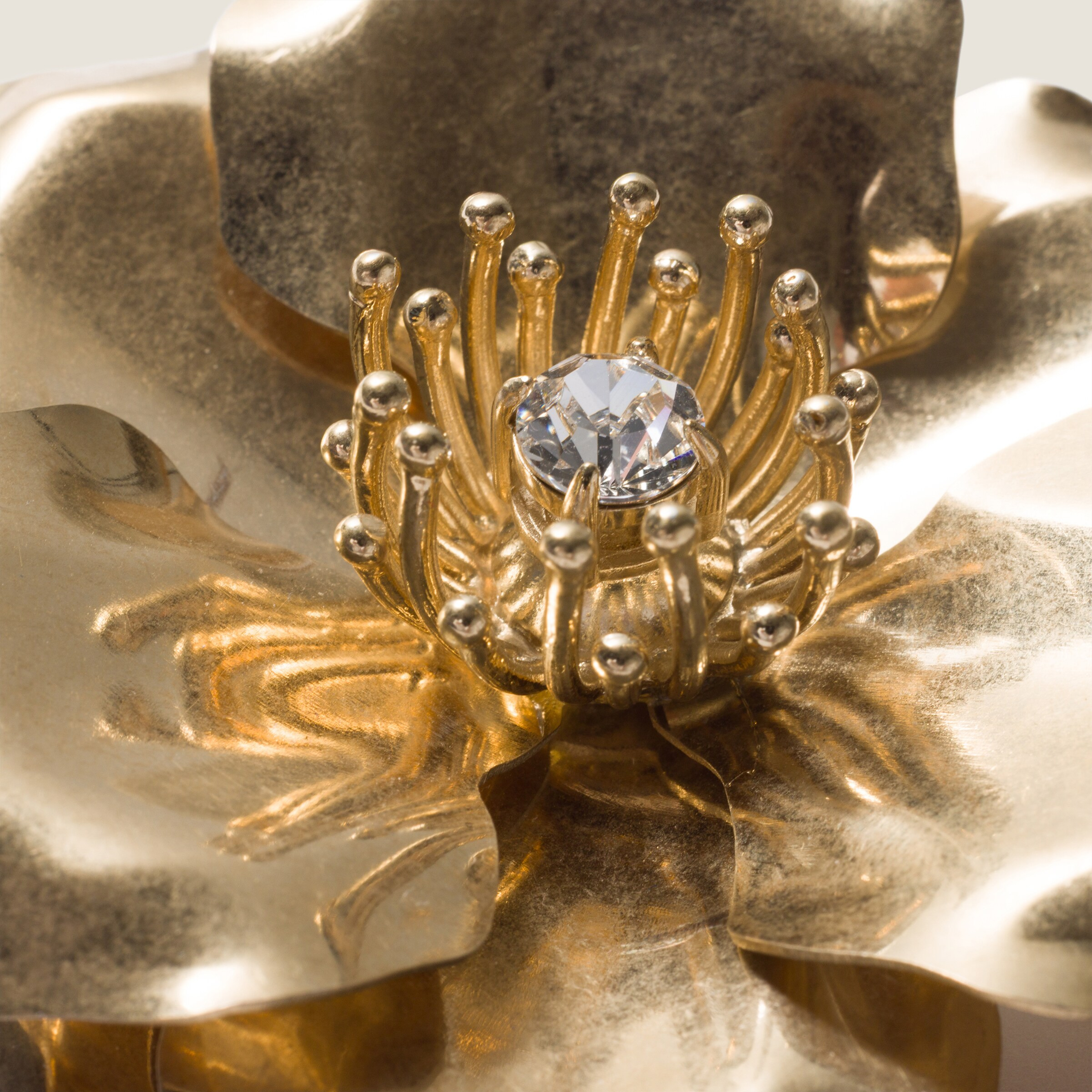 Metal brooch with crystal - 3