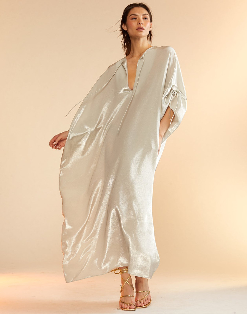 CYNTHIA ROWLEY Silk Lame Kaftan outlook