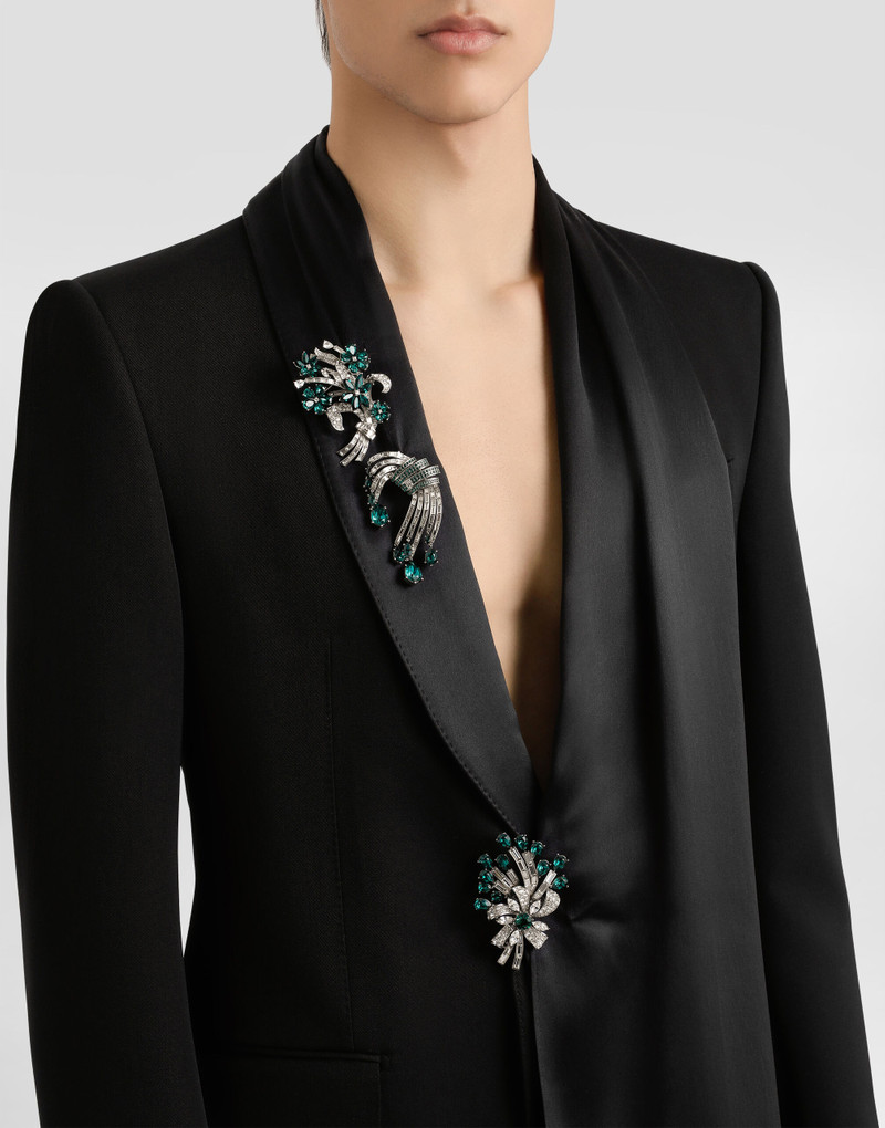 Dolce & Gabbana Floral brooch with rhinestones outlook