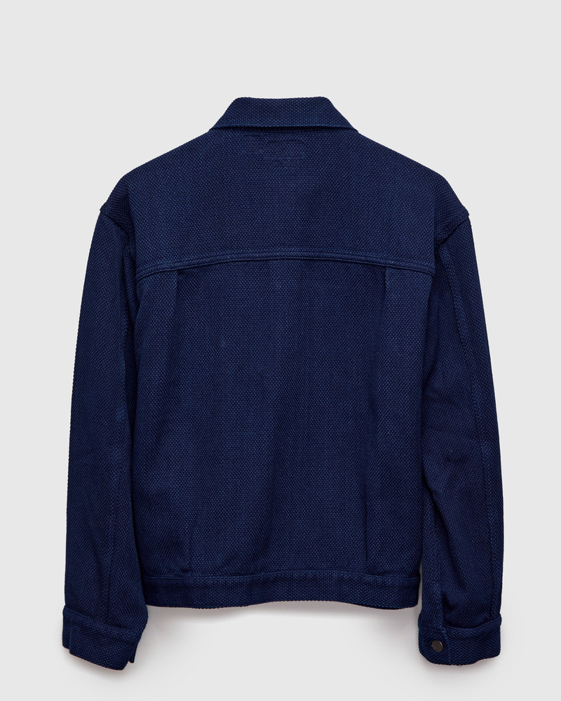Blue Blue Japan Light Sashiko Trucker Jacket in Pure Indigo outlook