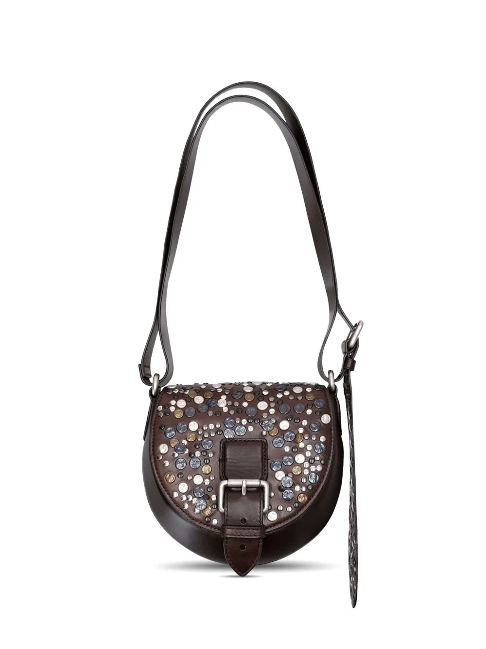 embellished buckle messenger bag - 1