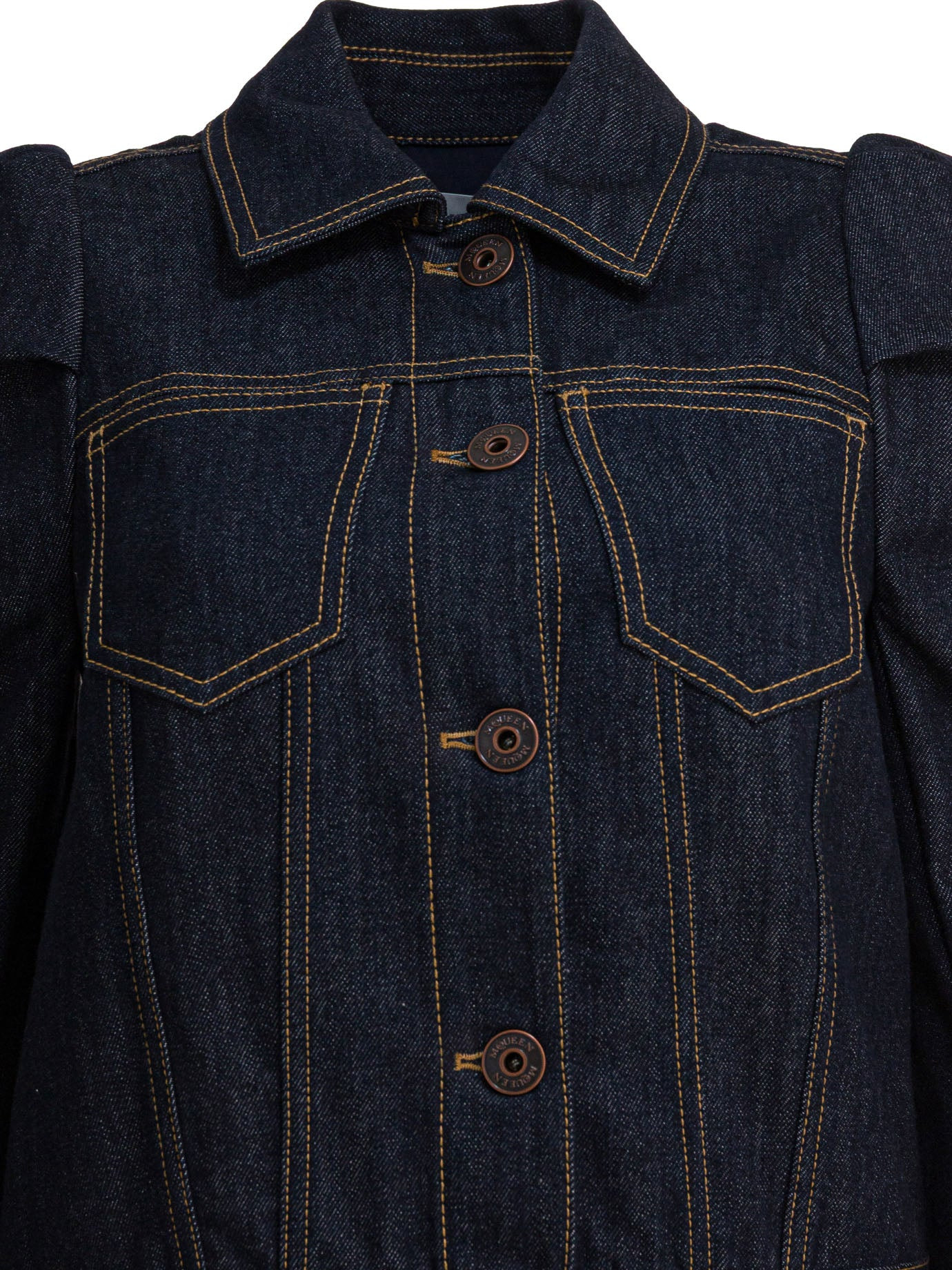 Alexander Mcqueen Denim Jacket With Pointed Shoulders - 3