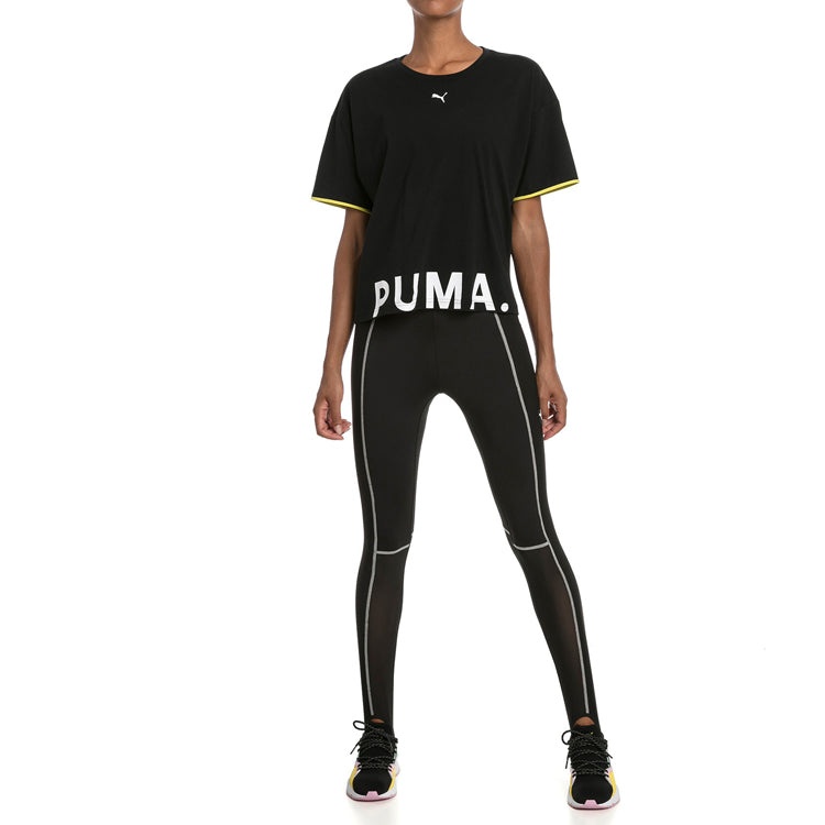 (WMNS) PUMA CHASE Printing Round-neck Black 579140-01 - 5