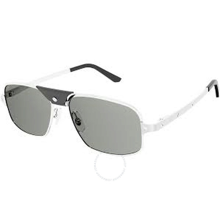 Cartier Cartier De Santos Polarized Grey Navigator Men's Sunglasses CT0295S 001 60 - 1