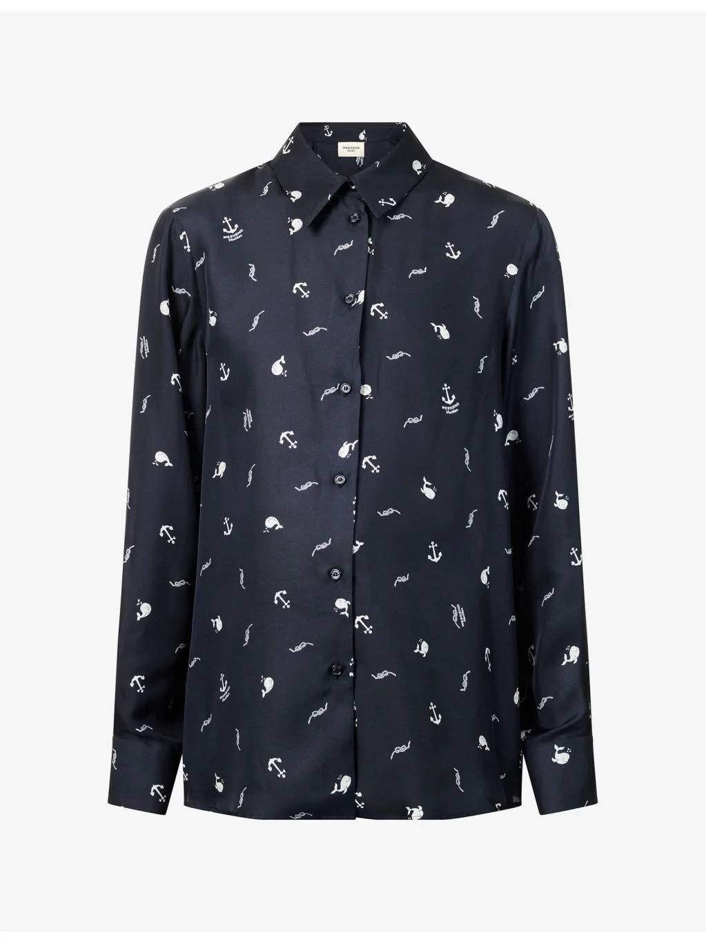 Printed Motif Silk Shirt - 1