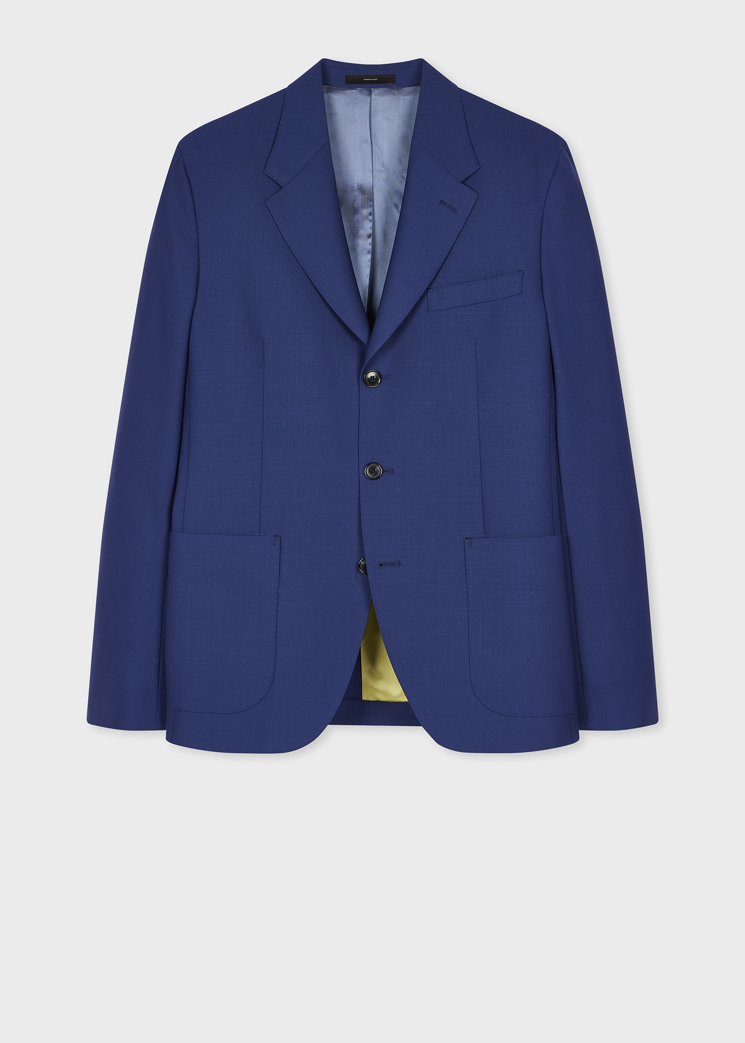 Indigo Fresco Wool Three Button Blazer - 1
