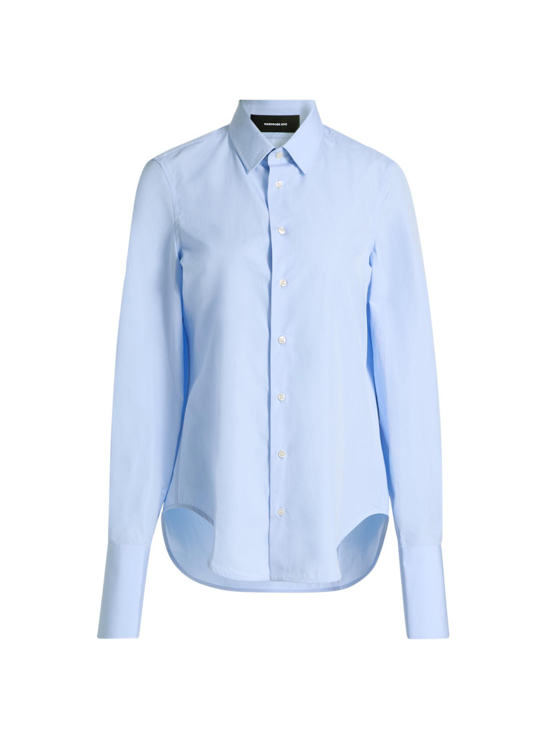 Women's New Classic Cotton Button-Front Shirt - Blue 1