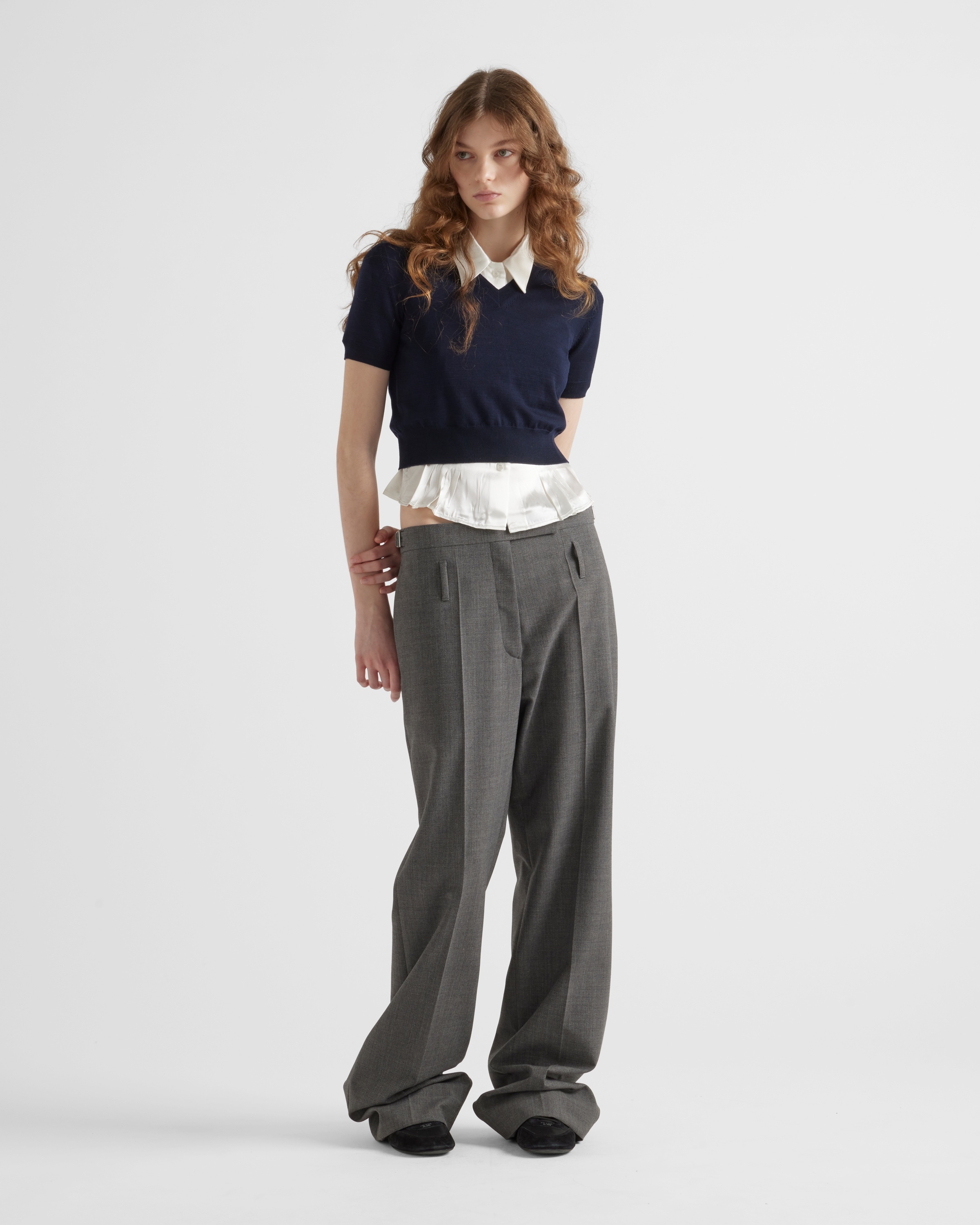 Technical wool pants with belt - 2