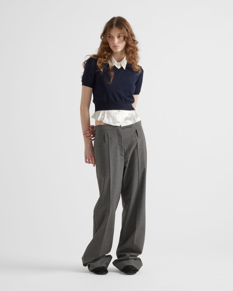 Prada Technical wool pants with belt outlook