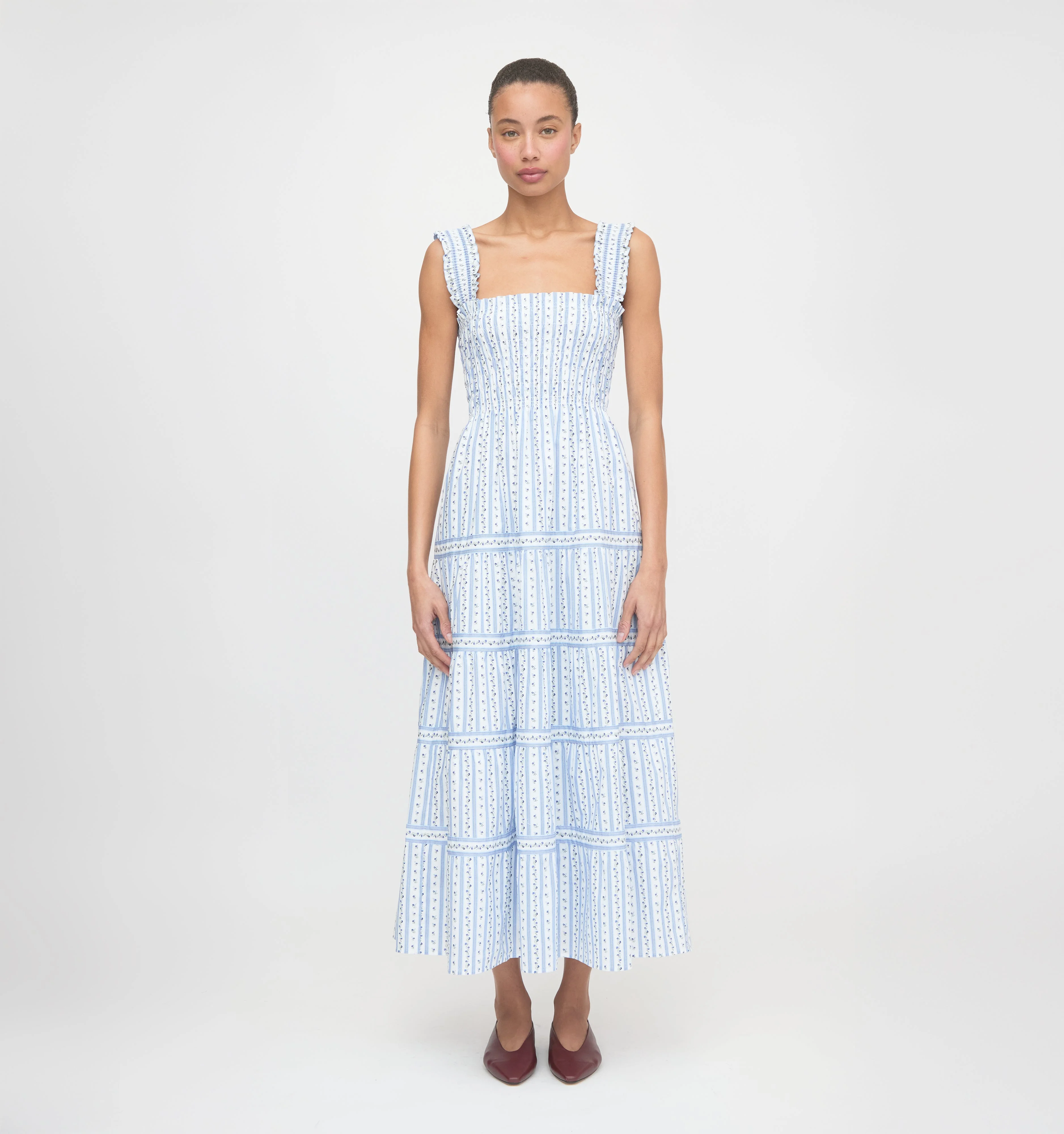 The Kimmy Maxi Nap Dress - Blue Petal Stripe - 1
