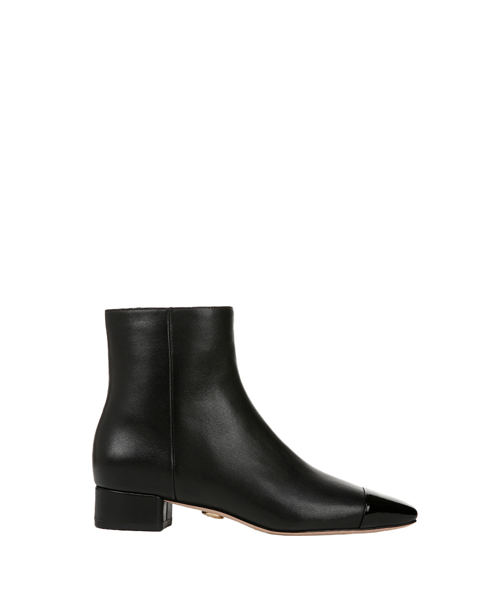 CECILE LEATHER CAP-TOE BOOTIE - 5