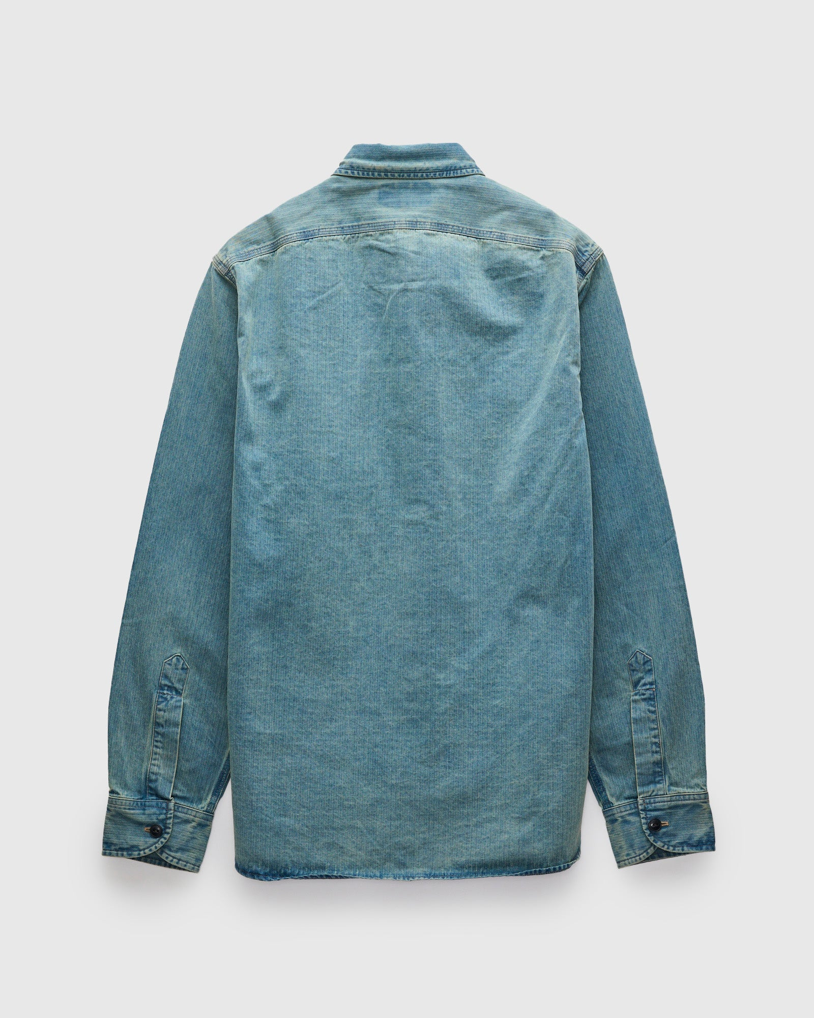 Dockman HBT Workshirt in Faded Indigo - 2