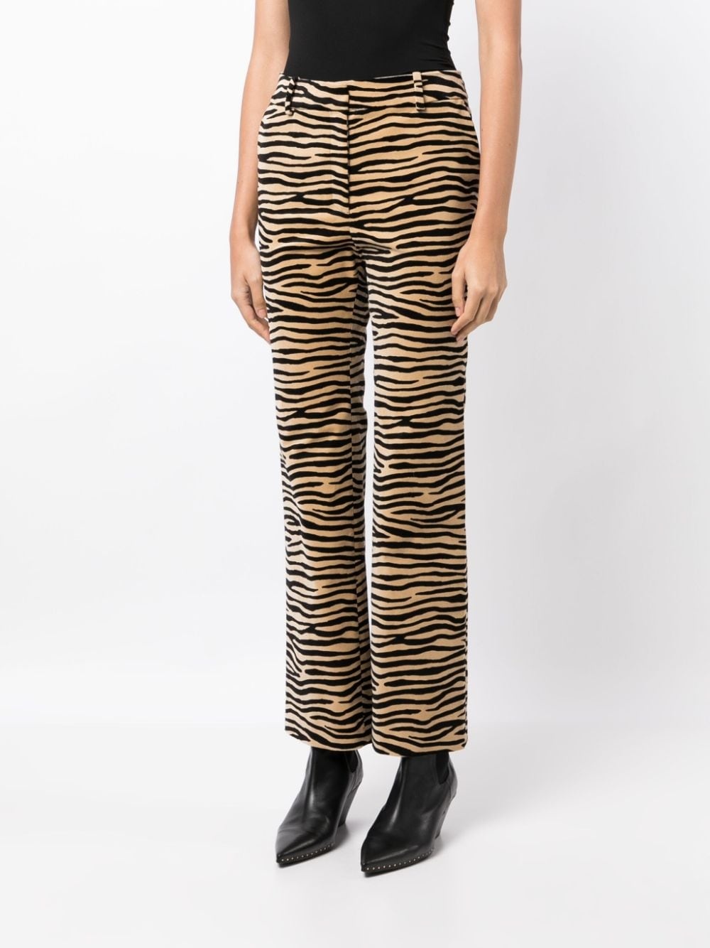 tiger-print straight-leg trousers - 3