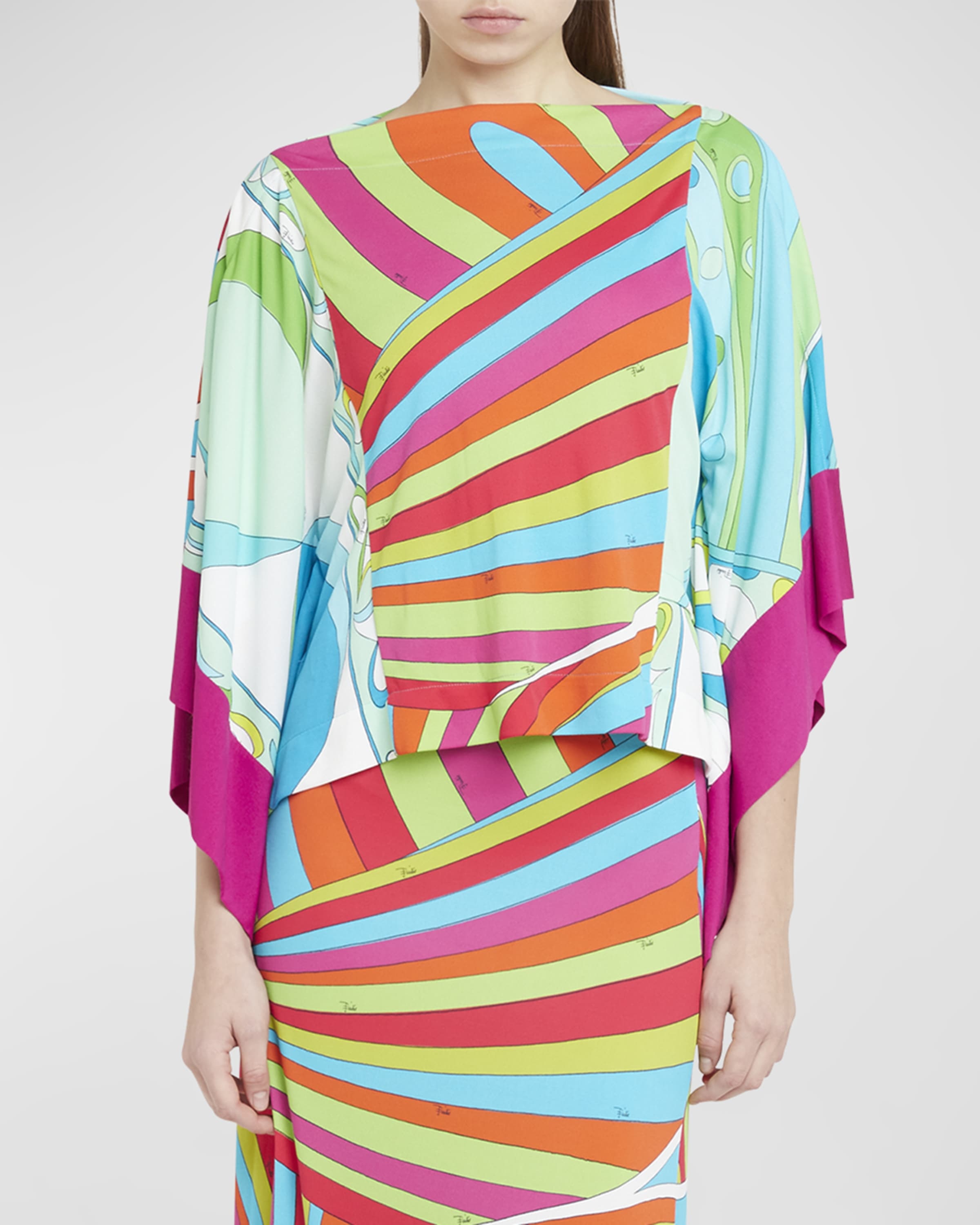 Abstract-Print Foulard Blouse - 2