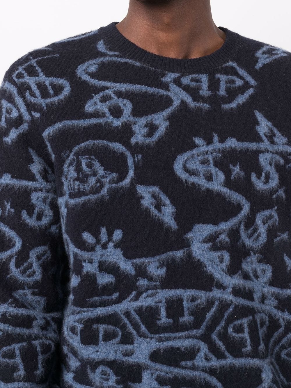 graphic-print wool jumper - 5