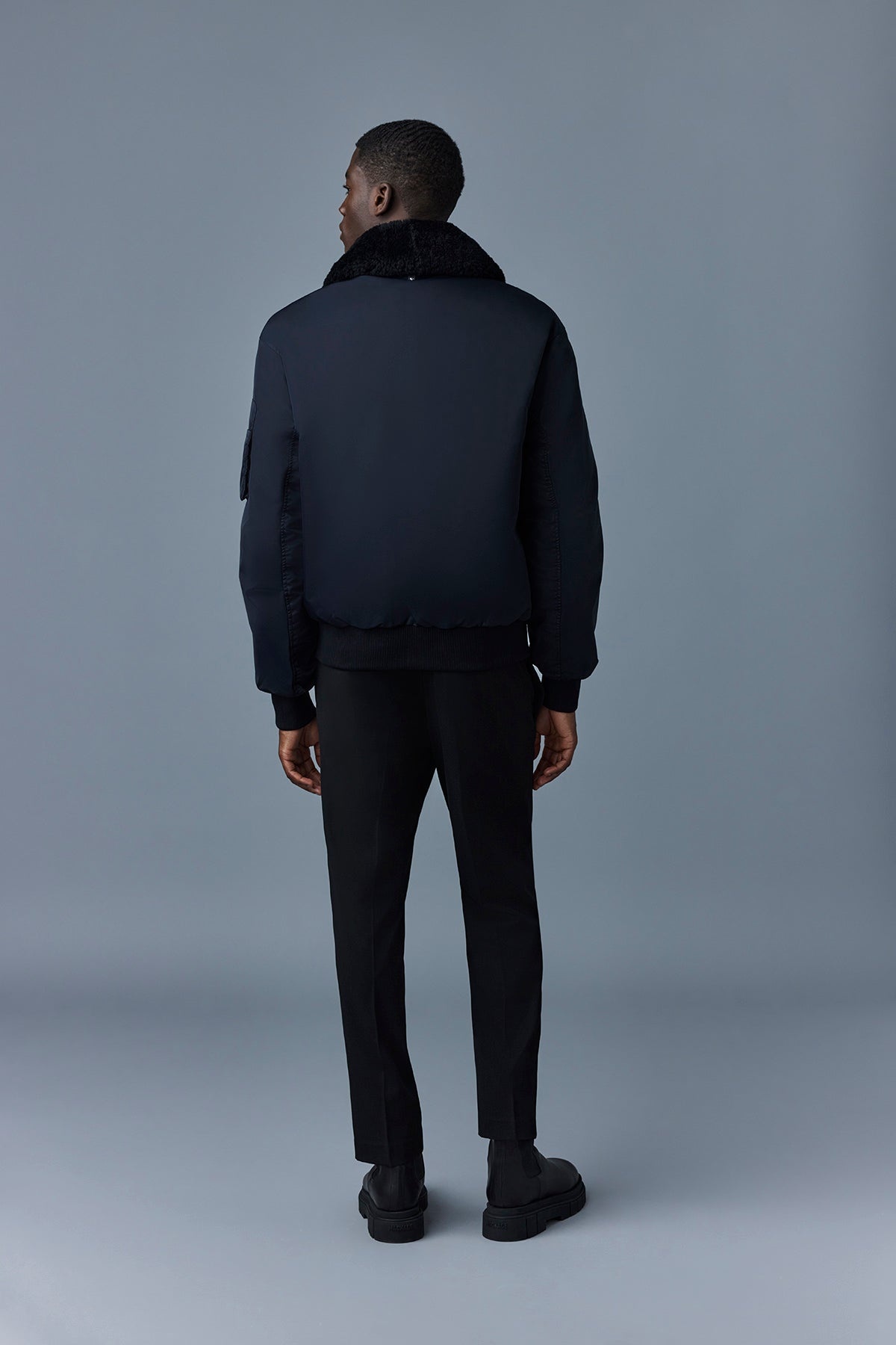 FRANCIS Down bomber jacket with shearling collar - 4