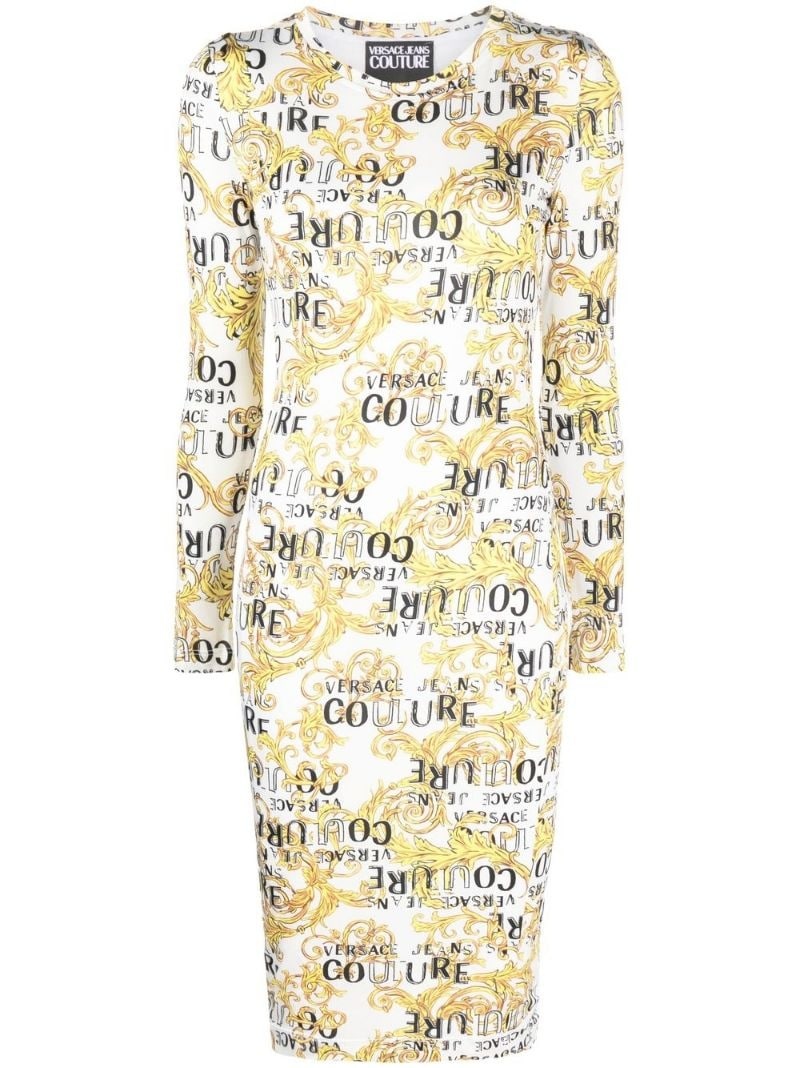 Sketch Couture-print long-sleeved midi dress - 1