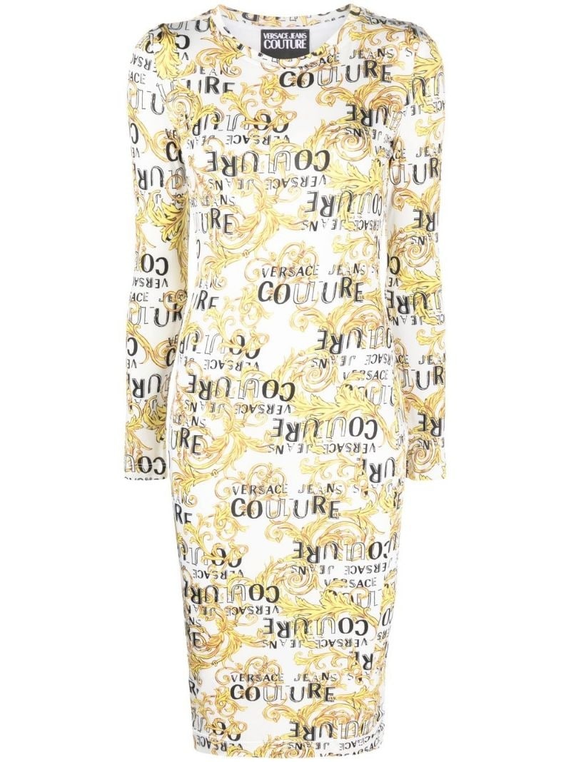 Sketch Couture-print long-sleeved midi dress - 1