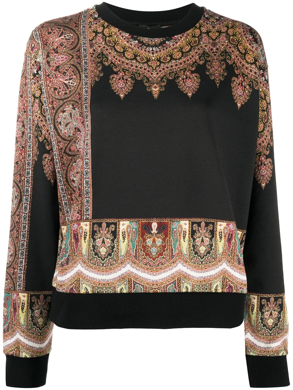 paisley print panel sweatshirt - 1