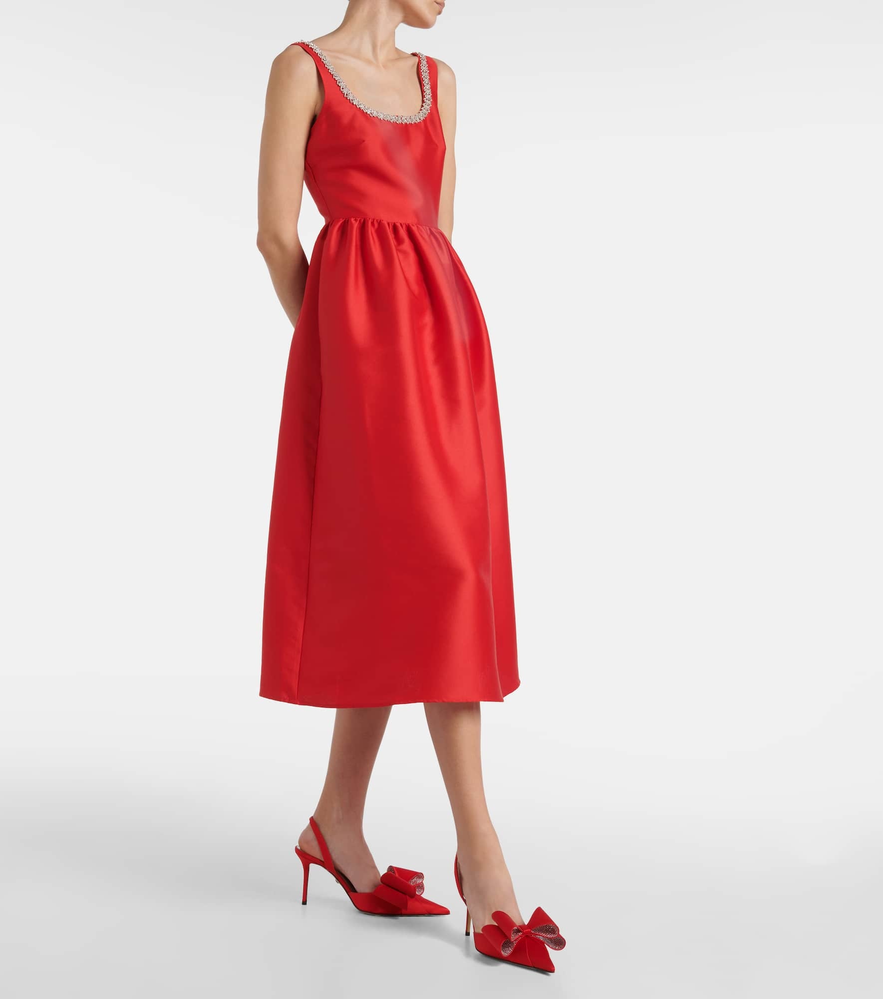 Le Cadeau 85 bow-detail satin pumps - 2