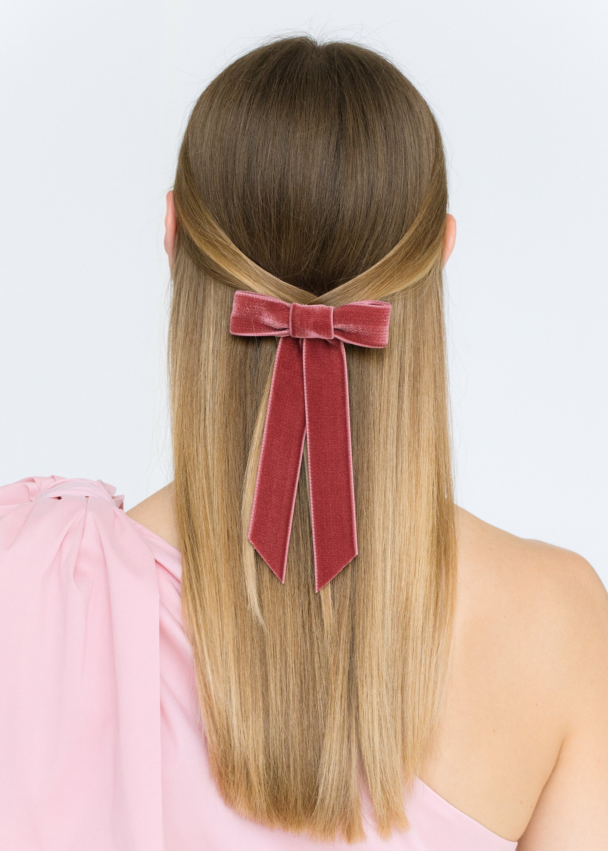 Velvet Bow Barrette - 2