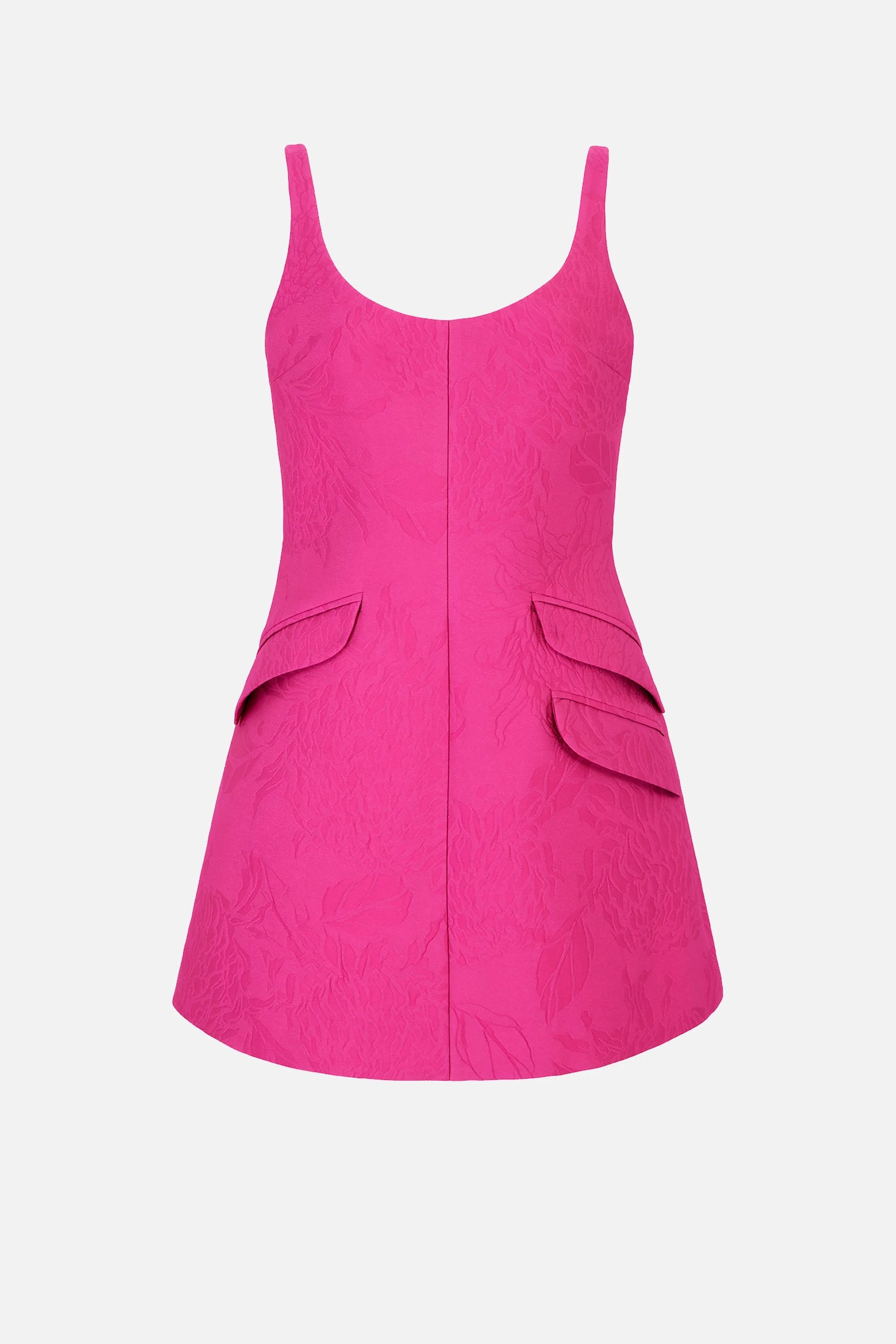 Talia Dress In Hot Pink Embossed Cloque - 1