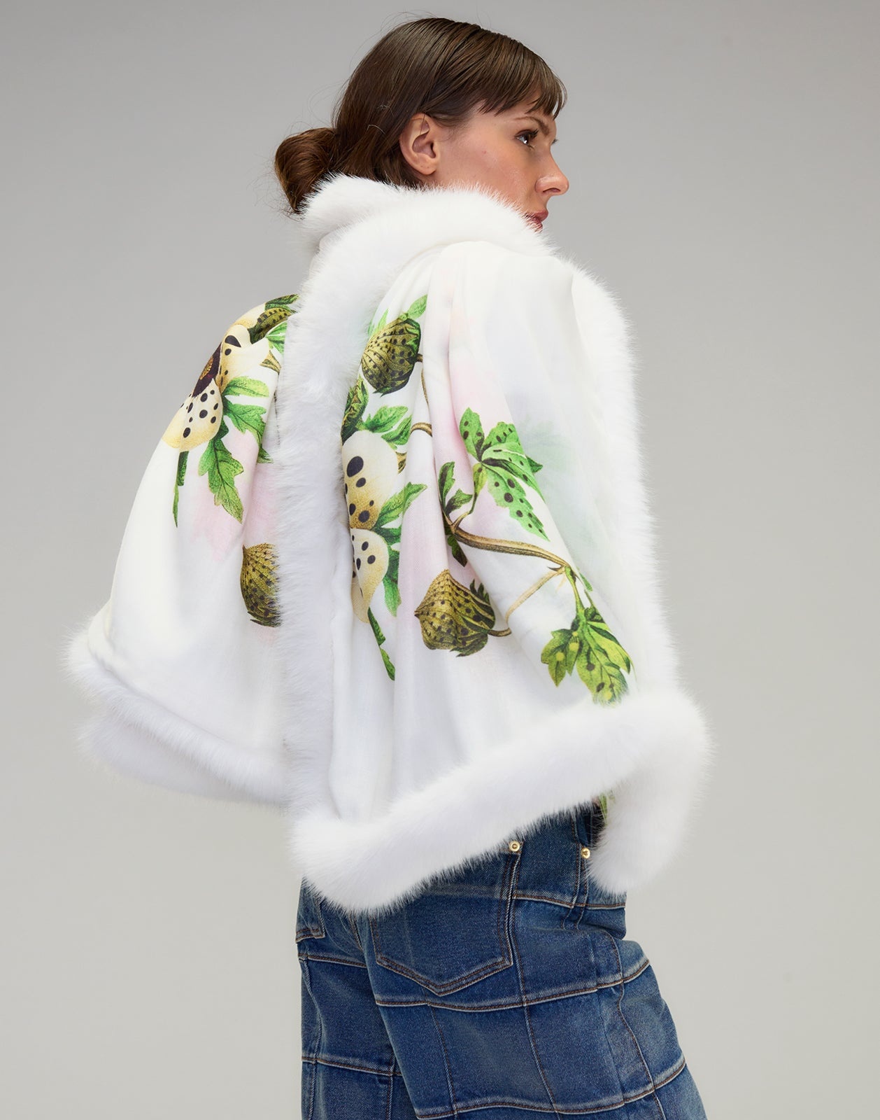 Faux Fur Trim Wrap - 7