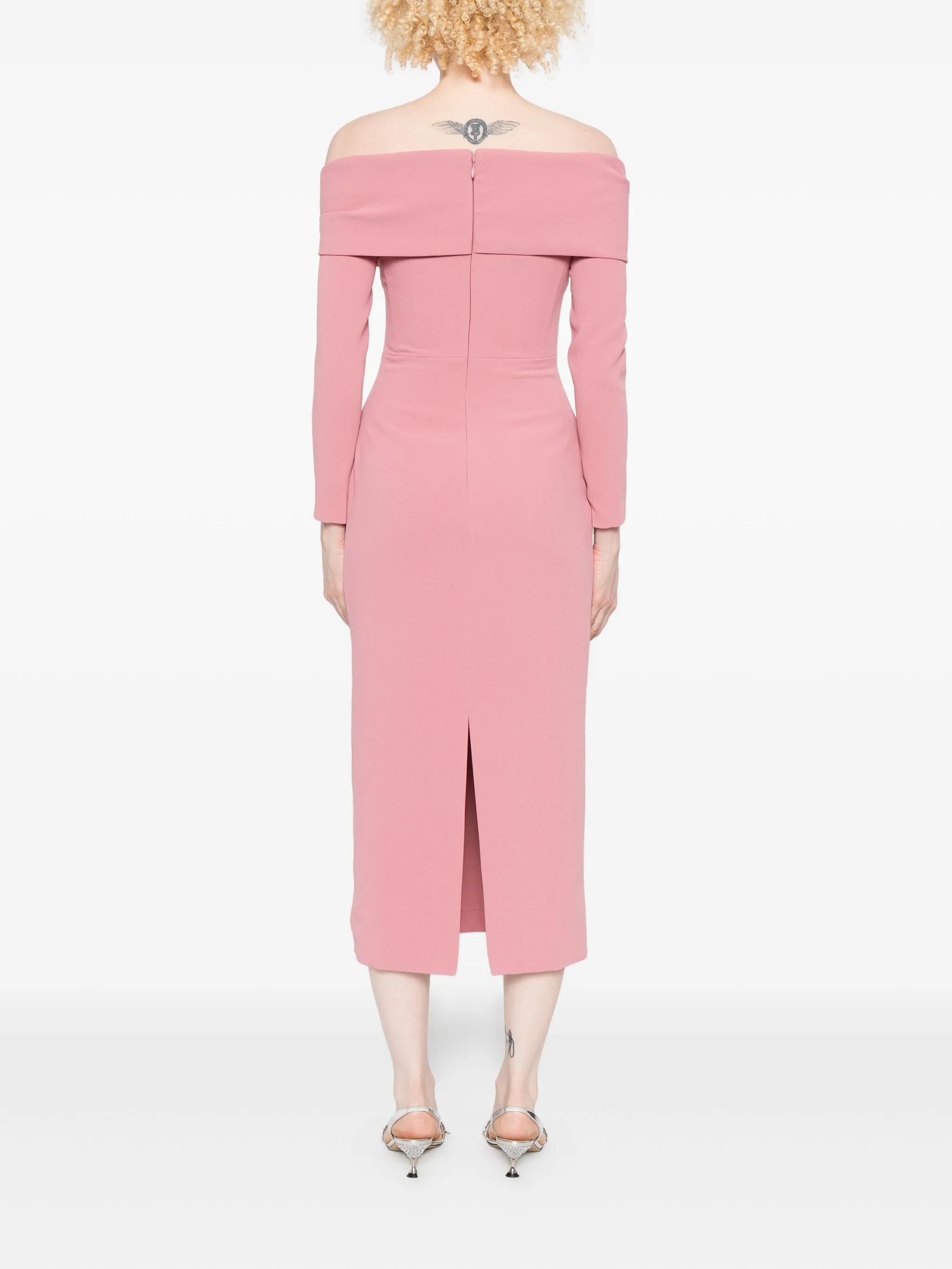 Solace London Yuni Off-shoulder Draped Midi Dress - 4
