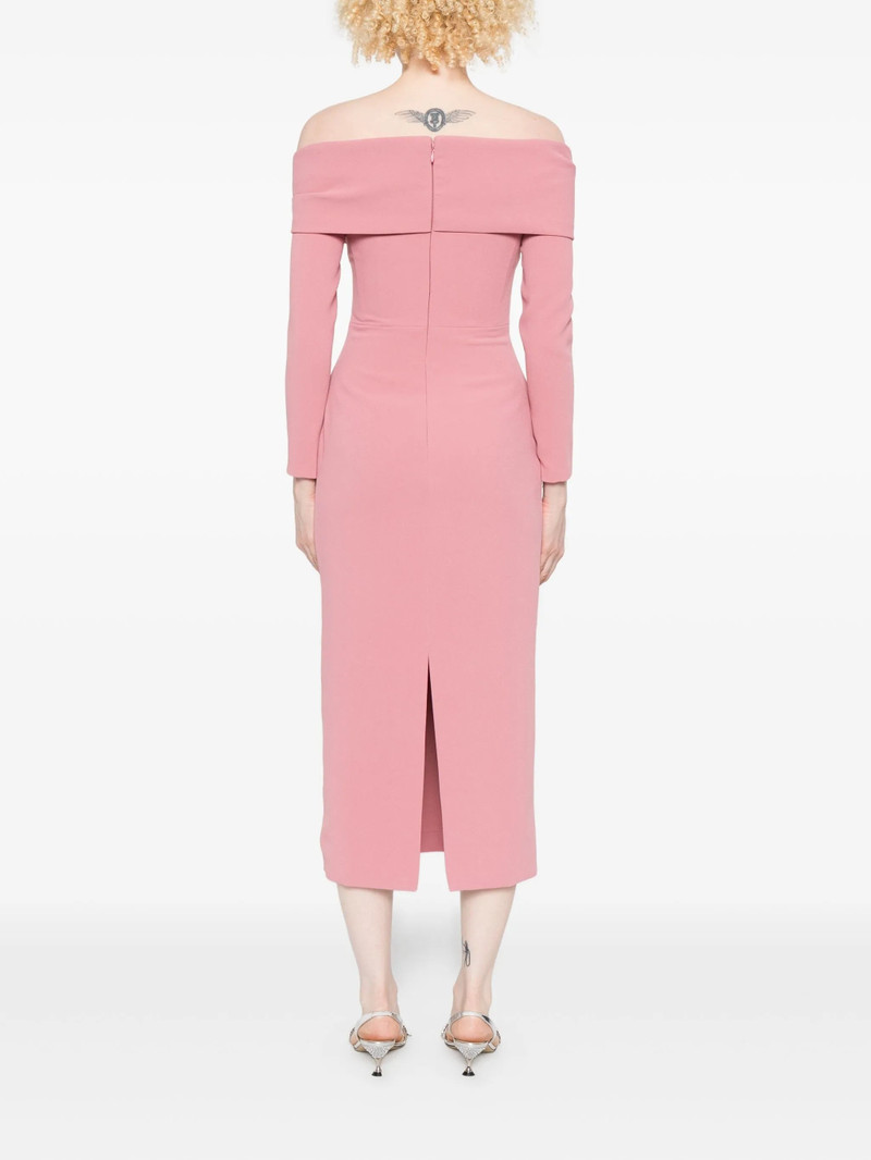 Solace London Yuni Off-shoulder Draped Midi Dress 4