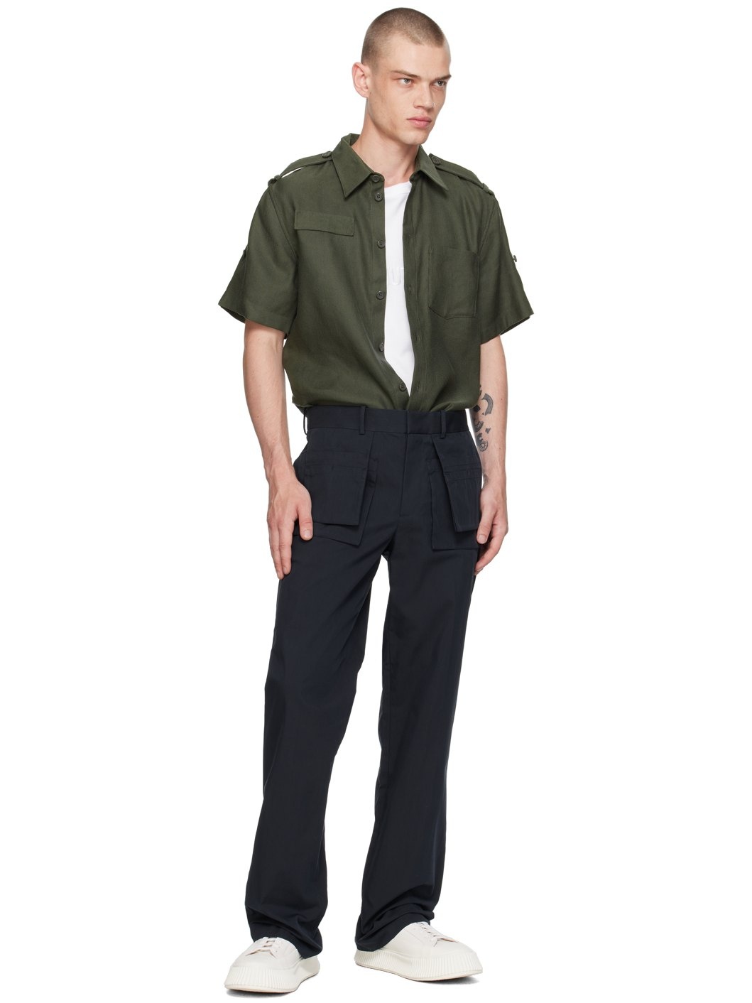 Navy Utility Car Trousers - 4