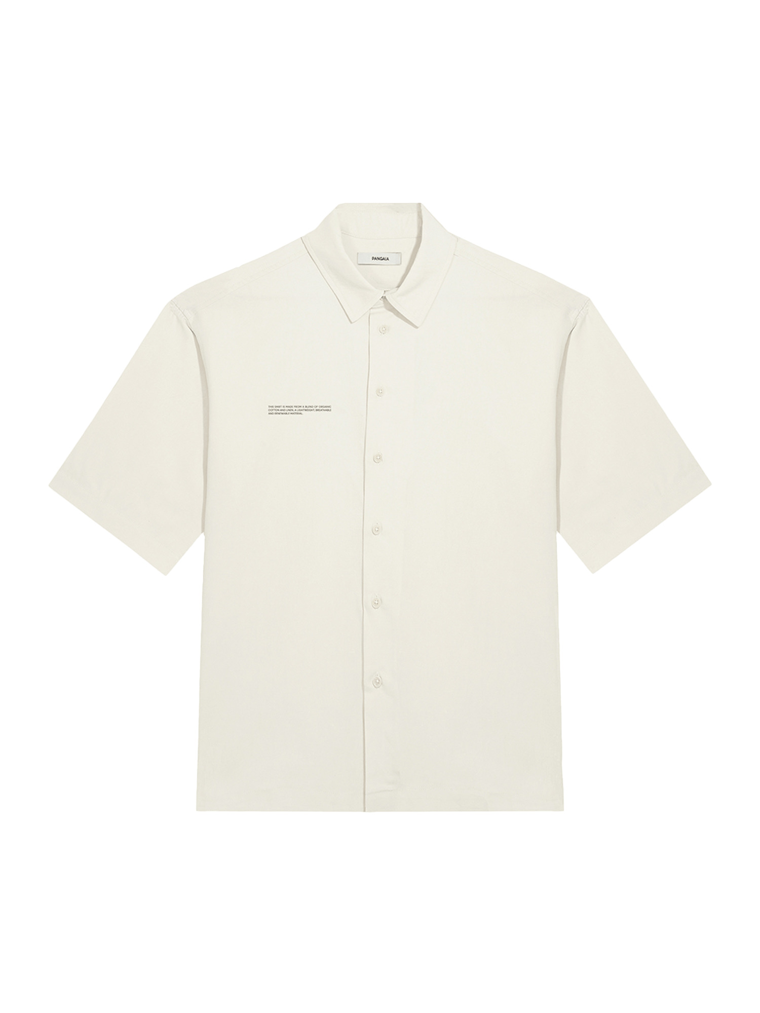 Womens Organic Cotton Linen Short Sleeve Shirt - Limestone - 1