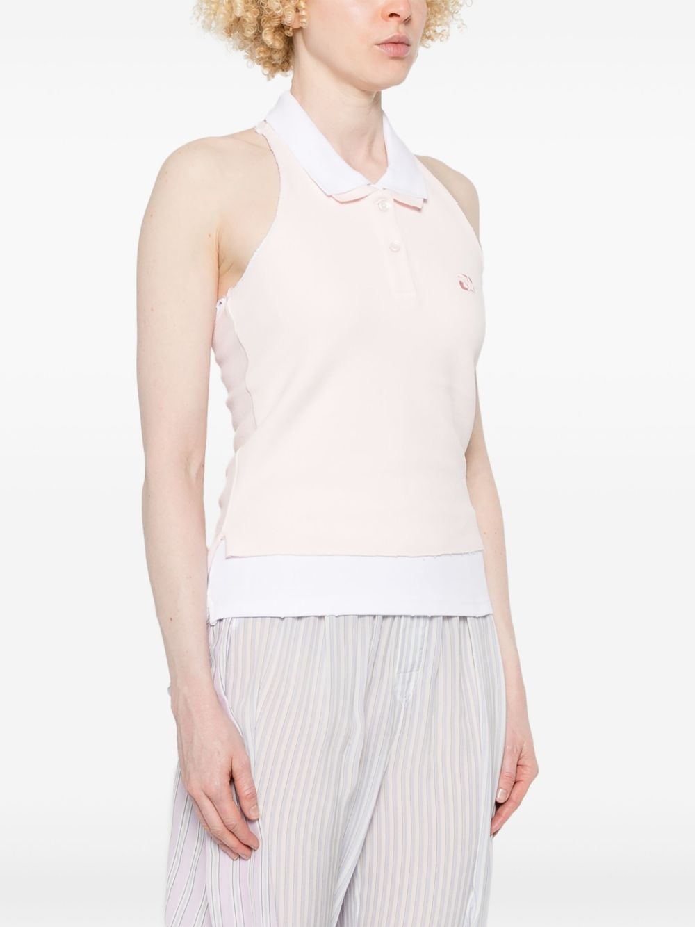 T BY ALEXANDER WANG - Women Layered Polo Mini Halter Top - 2