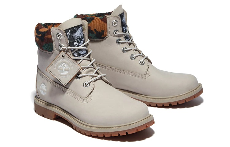 (WMNS) Timberland Heritage 6 Inch Waterproof Boots 'Beige Nubuck with Camo' A2M83K51 - 4