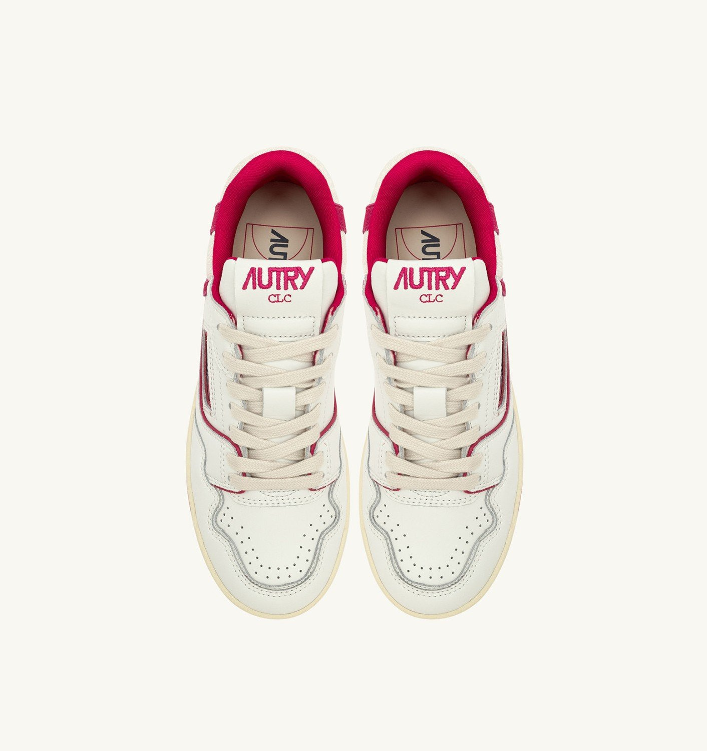 CLC LOW SNEAKERS IN WHITE LEATHER AND BRIGHT ROSE SUEDE - 5