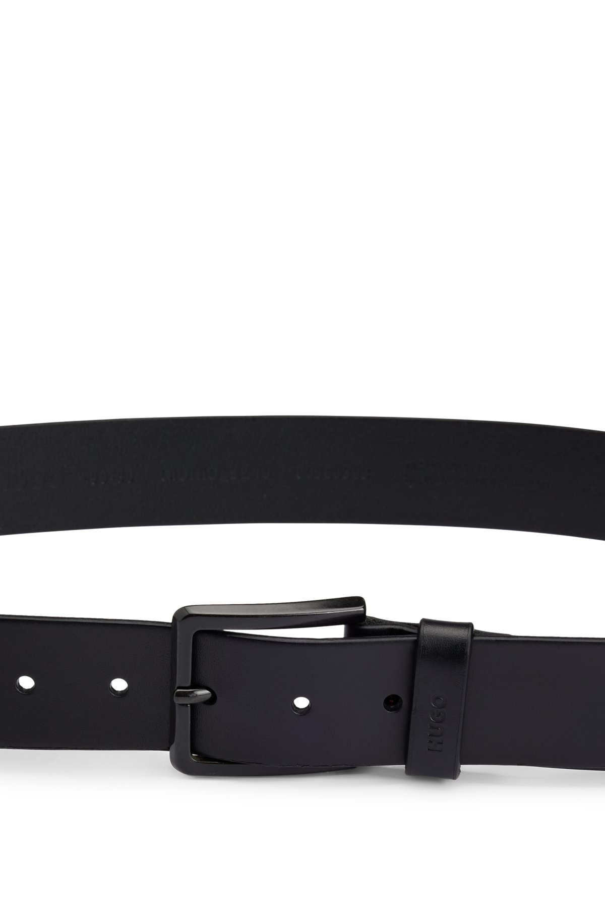 ITALIAN-LEATHER BELT WITH LOGO-STAMPED KEEPER - 4