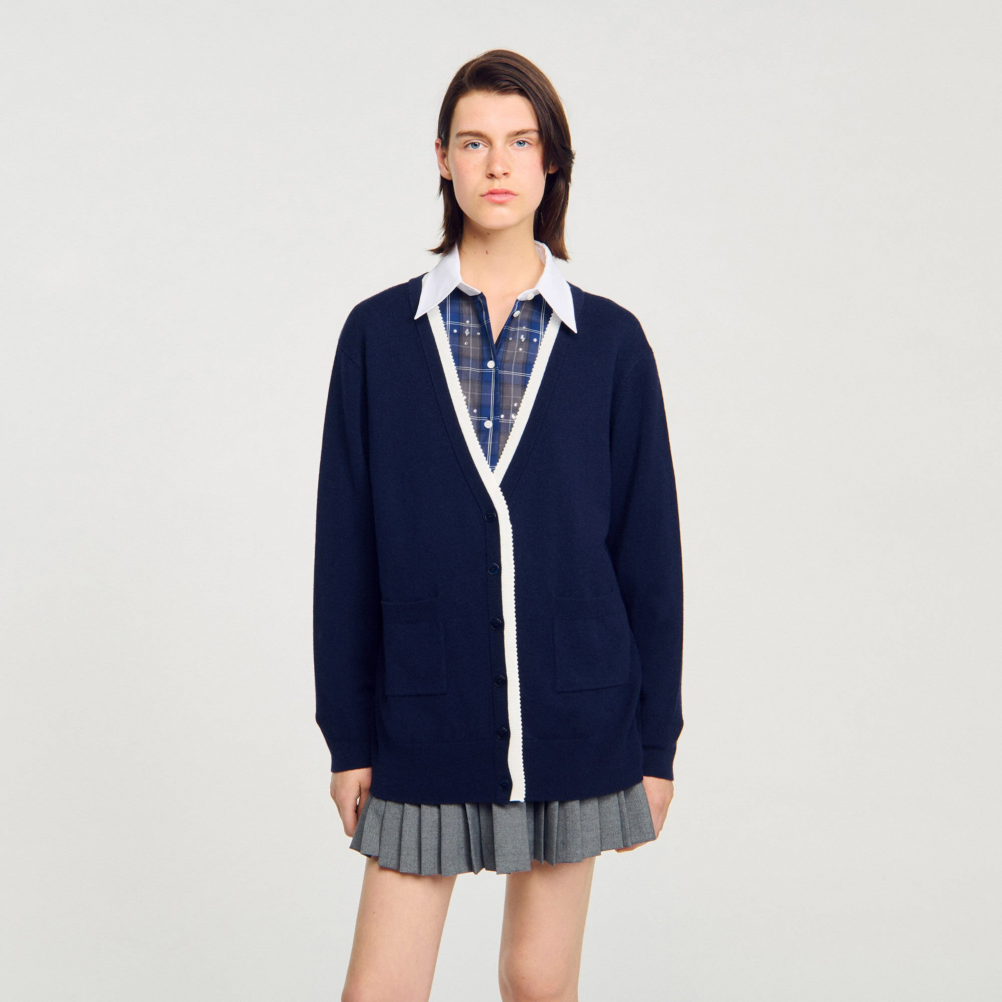 LONG TWO-TONE CARDIGAN - 4
