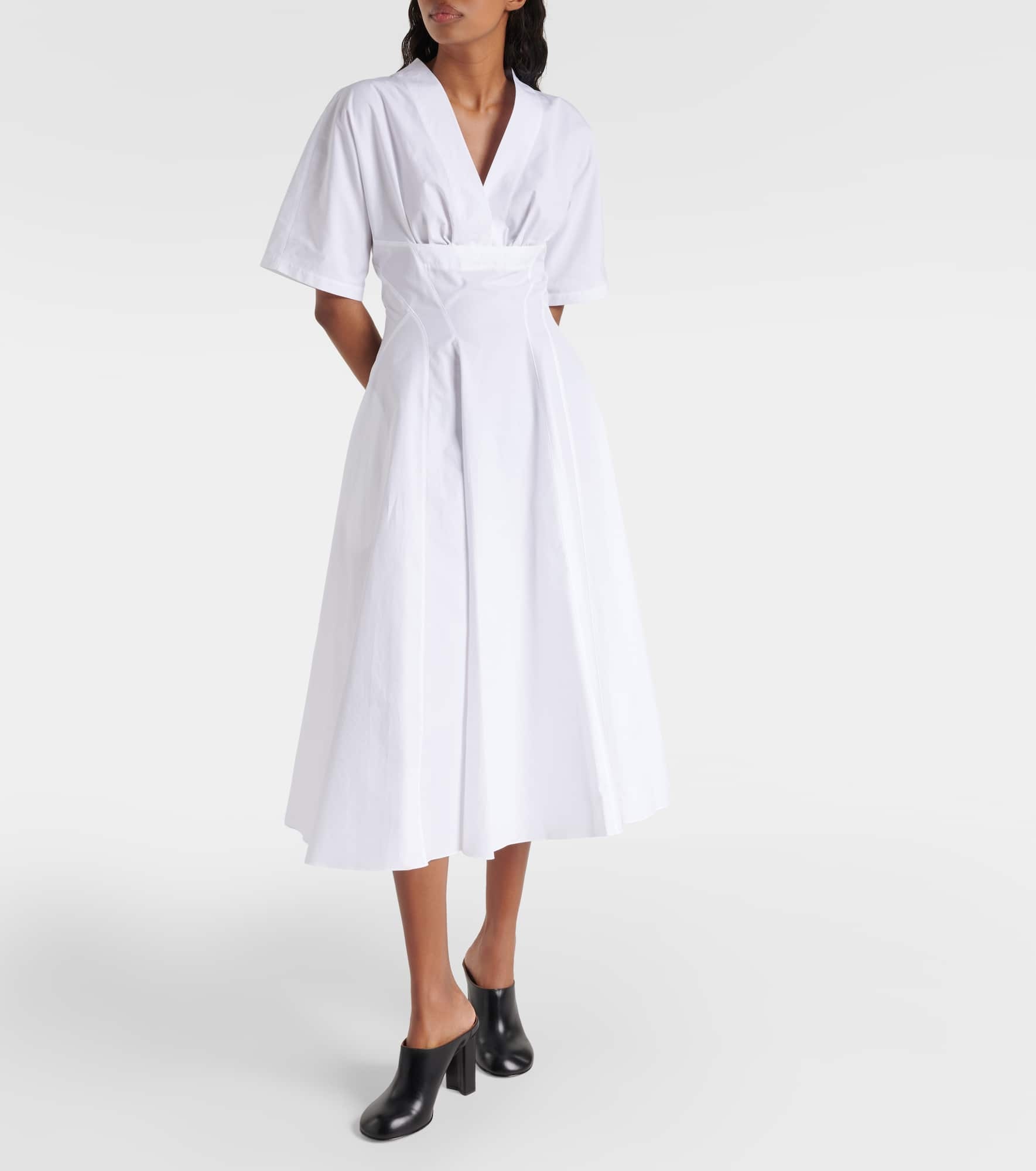 Cotton poplin midi dress - 2