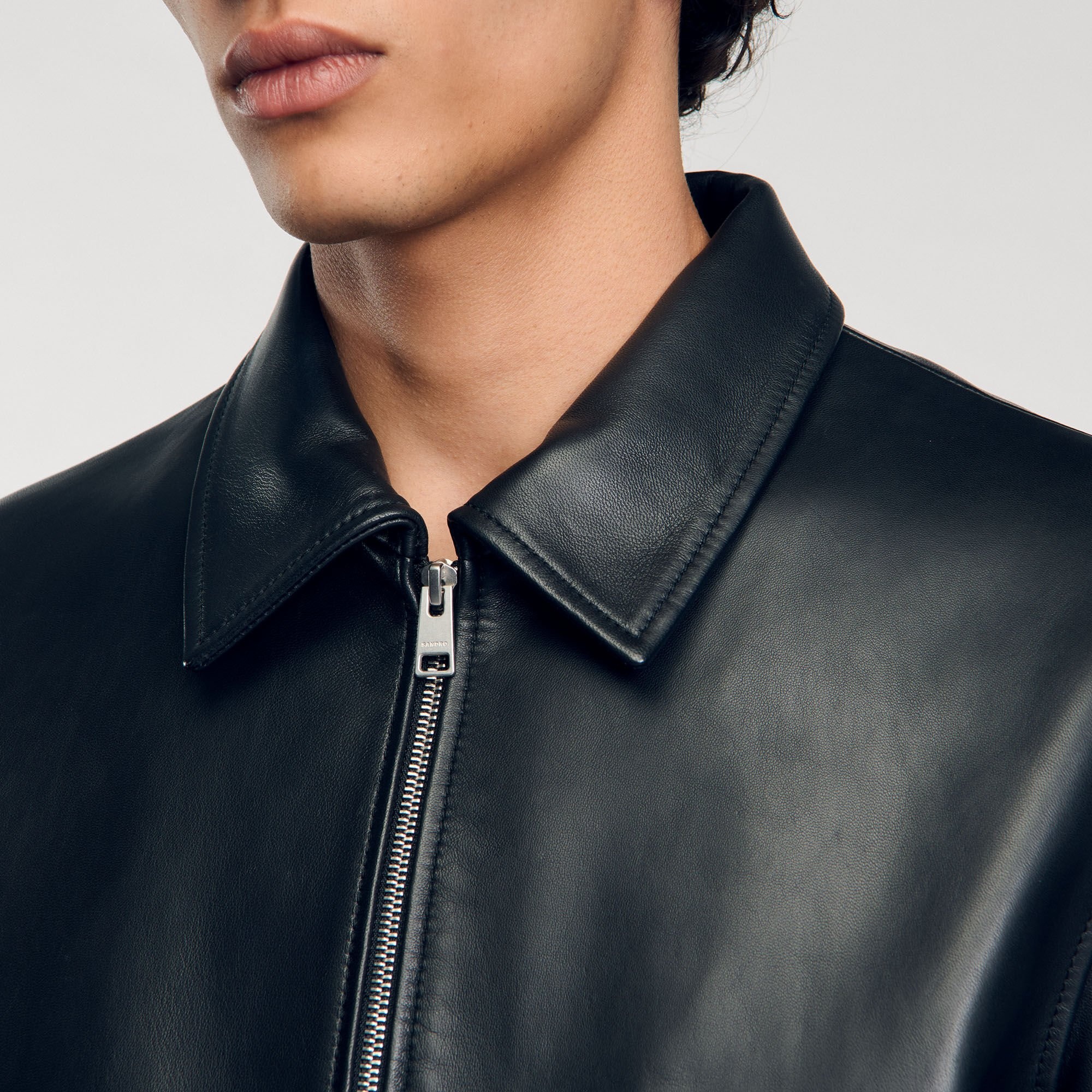 PLAIN LEATHER JACKET - 3