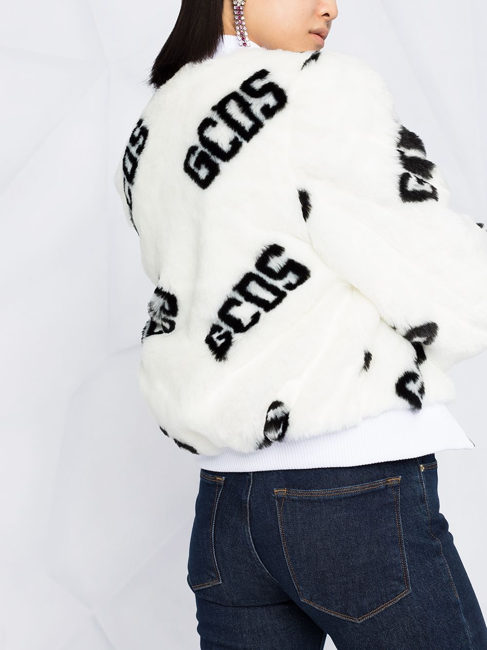 faux-fur logo jacket - 3