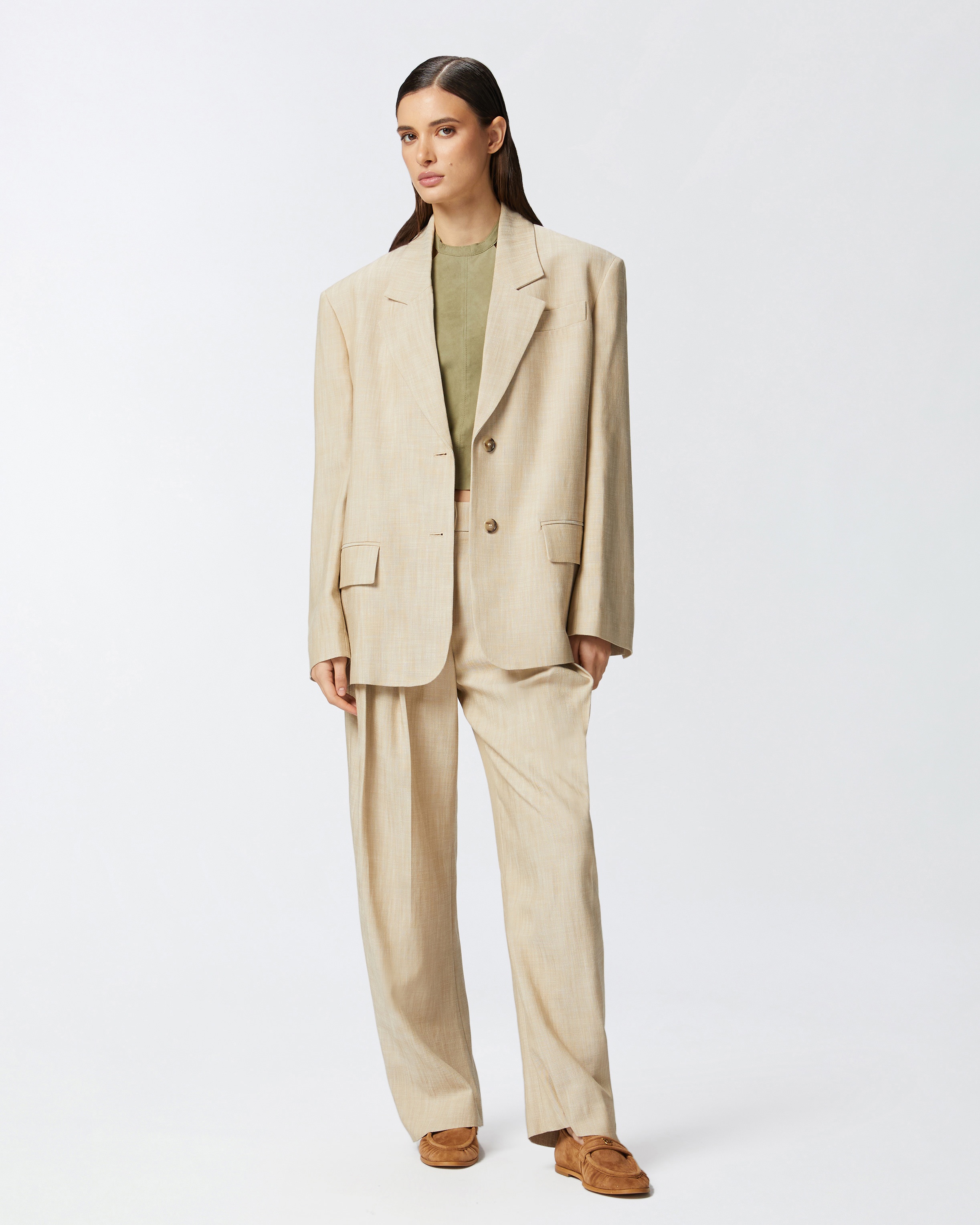 OVERSIZED TEXTURED CANVAS BLAZER - 3