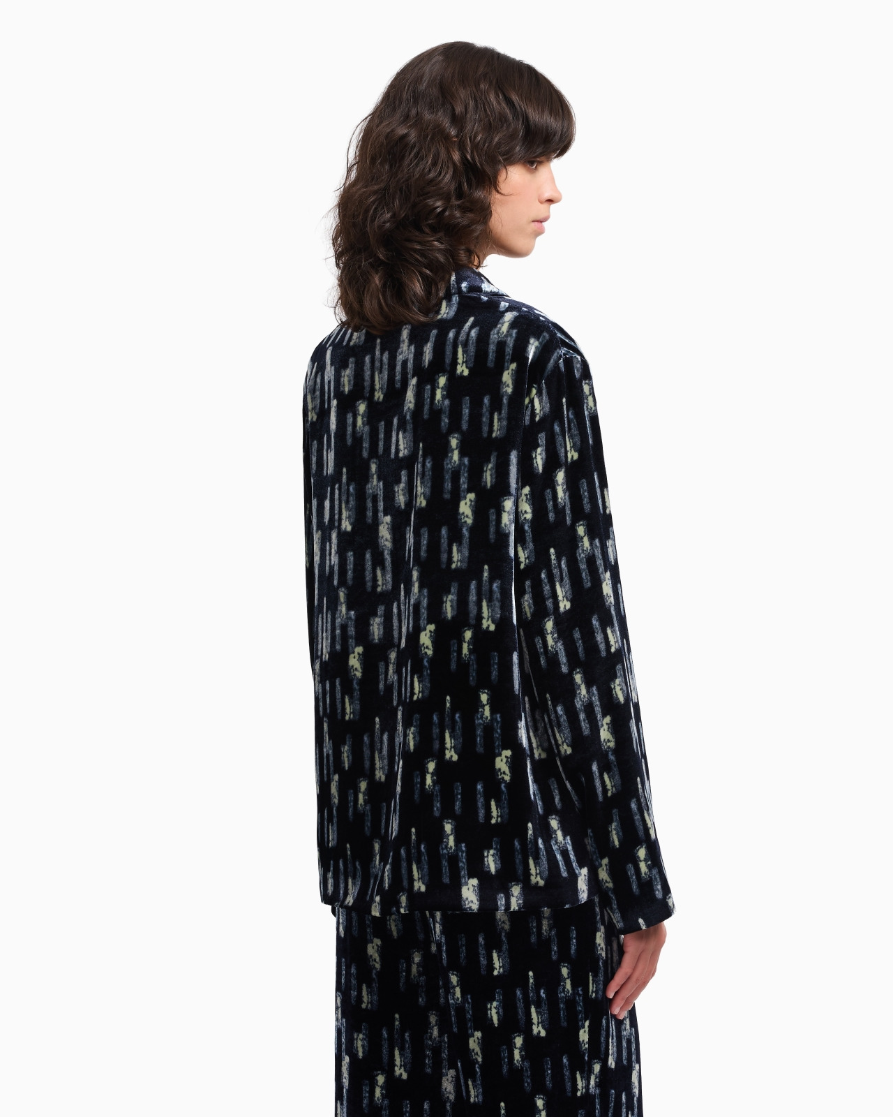 PRINTED VELVET SINGLE-BREASTED BLAZER - 3