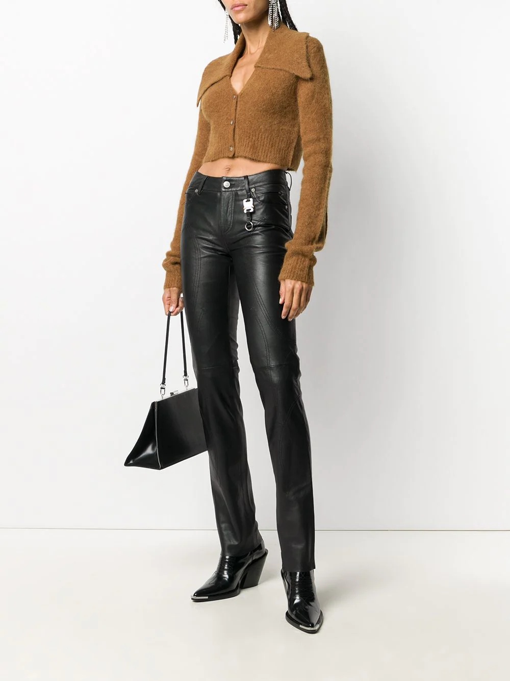 fitted leather trousers - 2