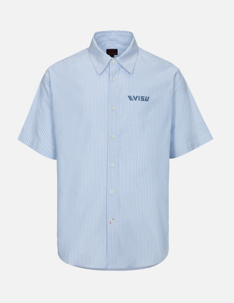 PLAYFUL GODHEAD PRINT RELAX FIT SHORT-SLEEVES STRIPE SHIRT 1