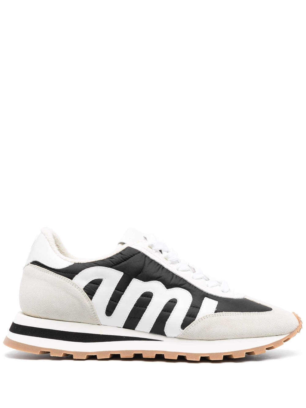 logo-patch panelled low-top sneakers - 1