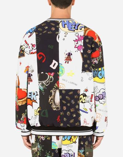 Dolce & Gabbana Patchwork cotton sweatshirt with DG patch outlook