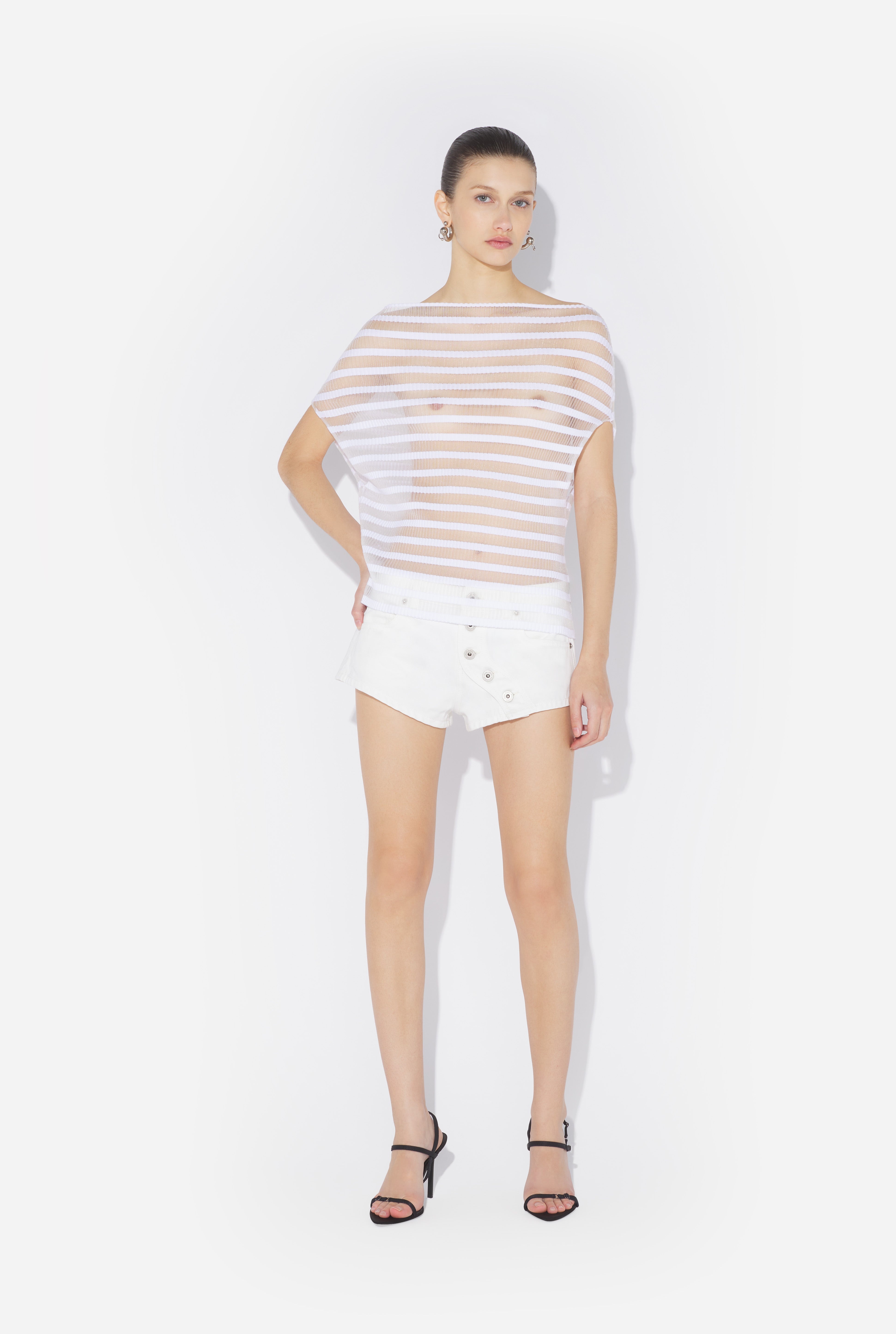 THE MARINIÈRE STRIPED WHITE TOP - 2